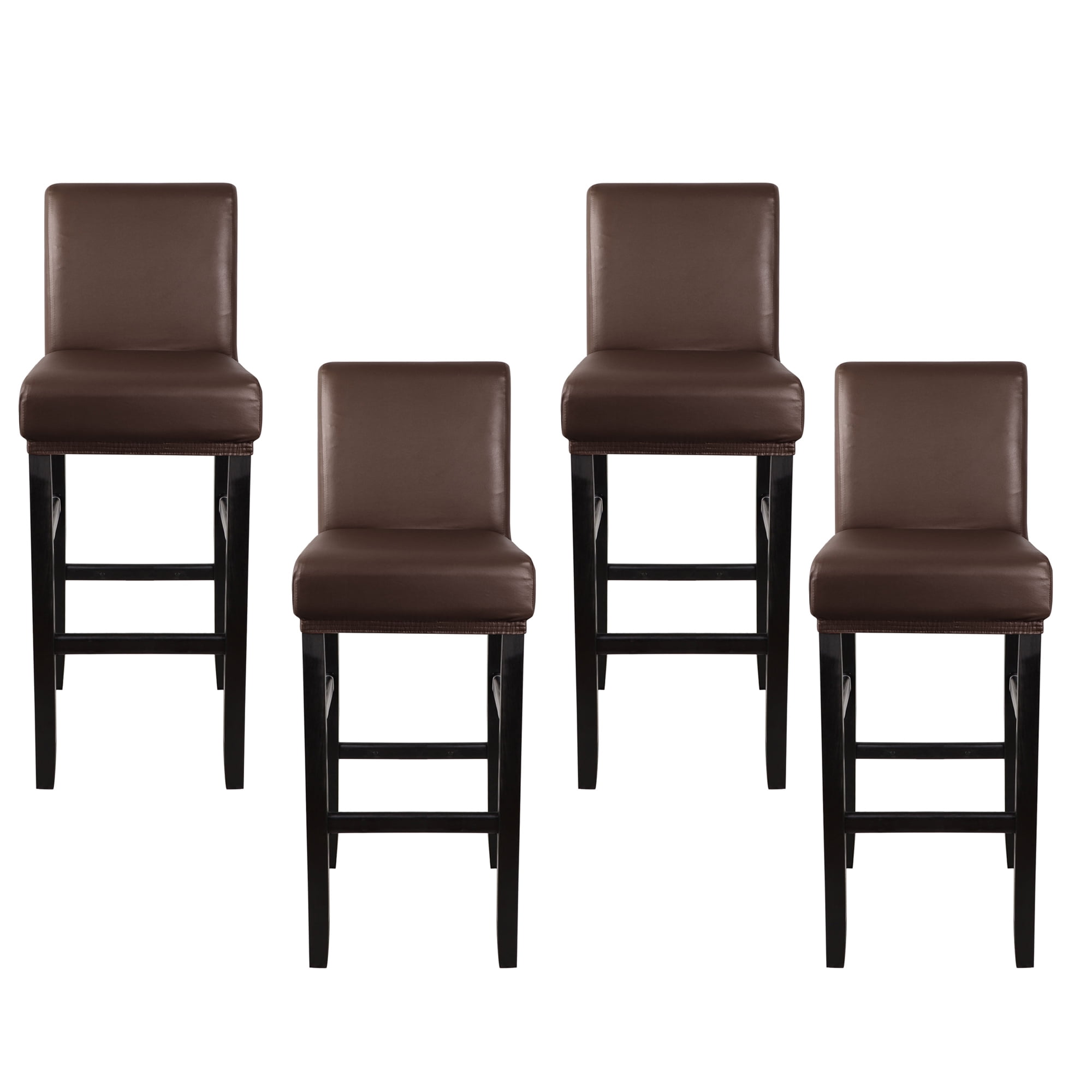 Unique Bargains Waterproof Bar Stool Covers for Short Back Chair Slipcovers Coffee Color 4 Pcs