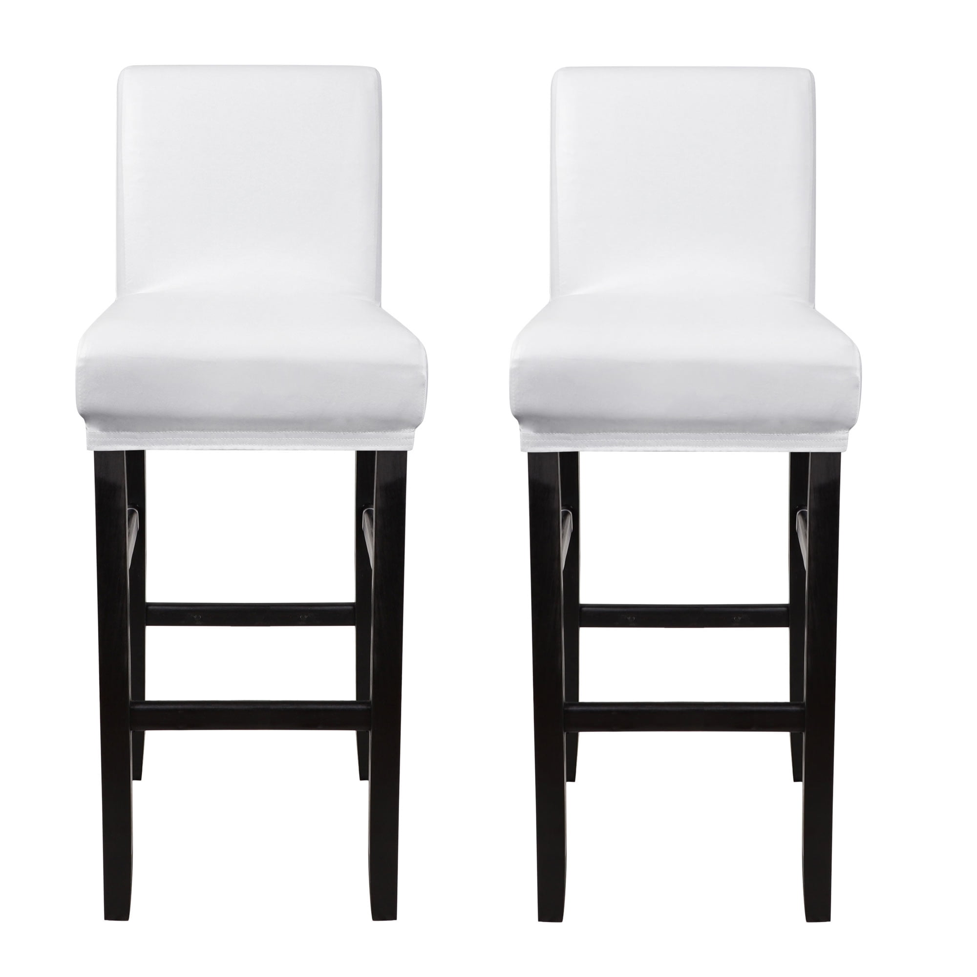 Unique Bargains Waterproof Bar Stool Covers for Short Back Chair Slipcovers White 2 Pcs