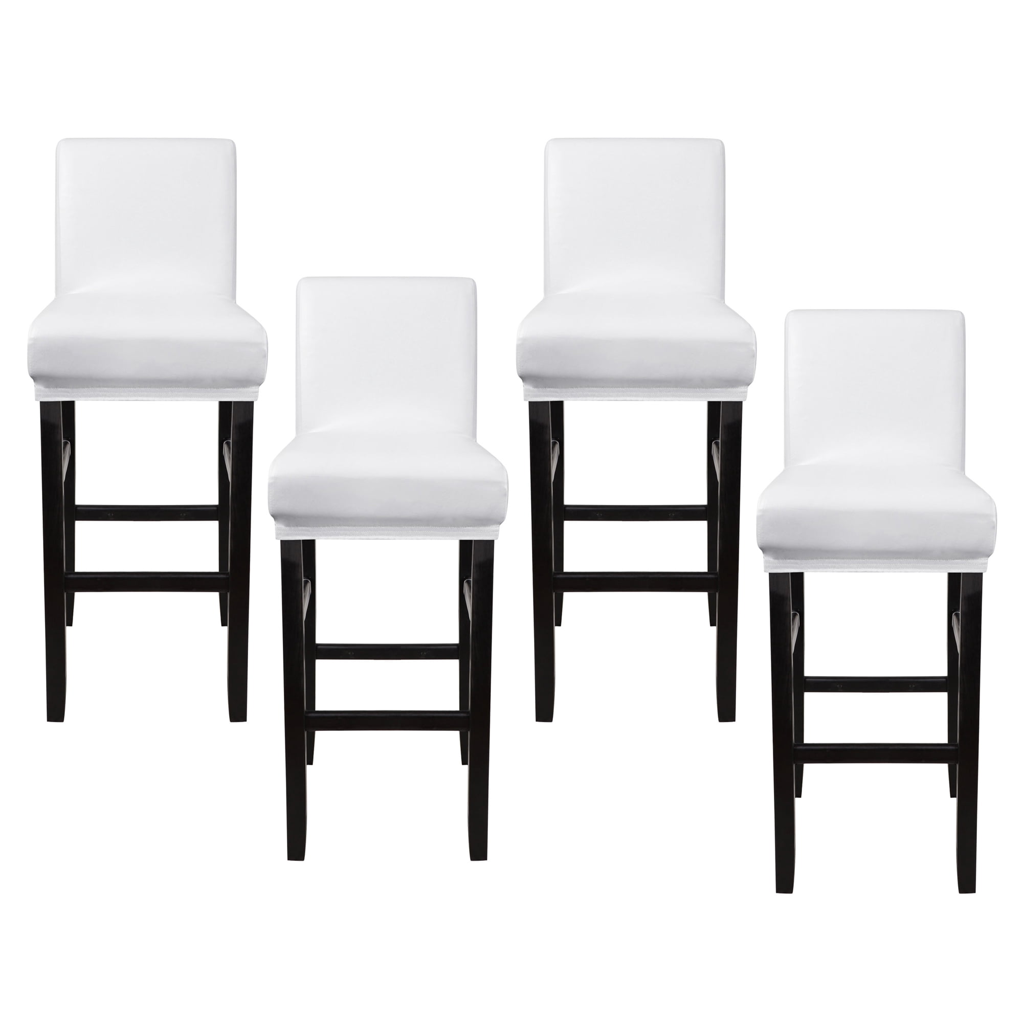 Unique Bargains Waterproof Bar Stool Covers for Short Back Chair Slipcovers White 4 Pcs