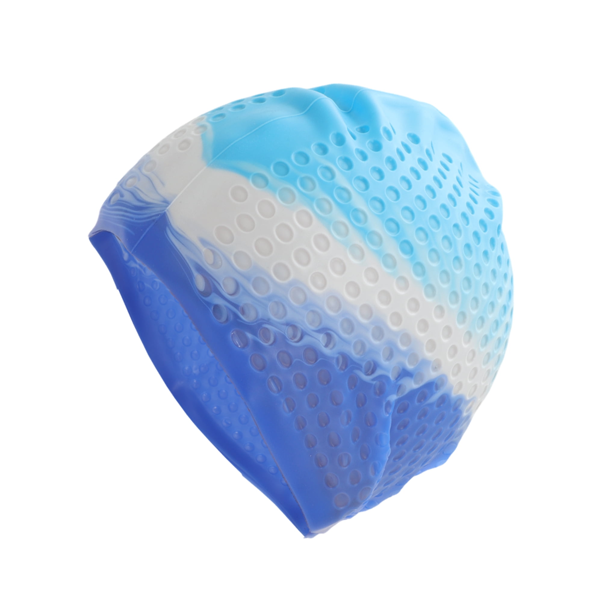 Unique Bargains Waterproof Bubbles Texture Swimming Cap Assorted Color, Blue