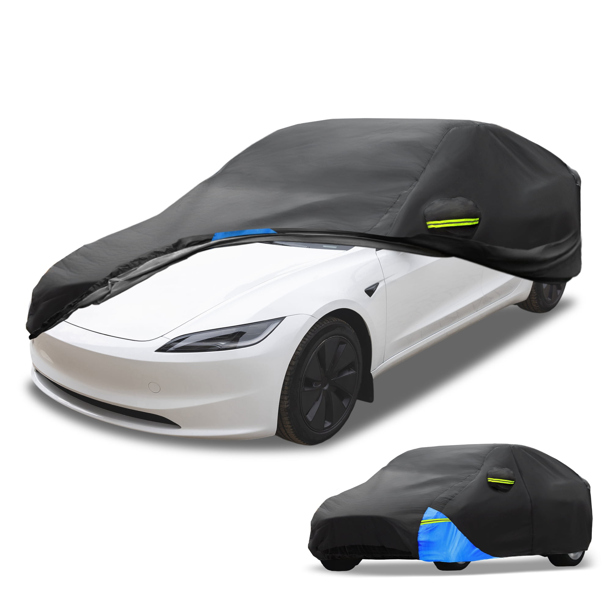 Unique Bargains Waterproof Car Cover 210D Oxford Cloth Black Blue 188.98"x72.83"x51.18"