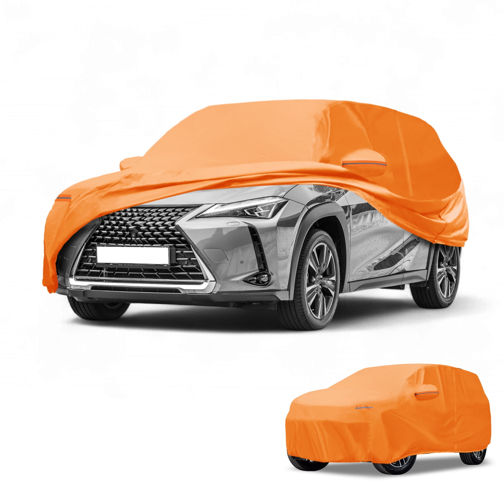 Unique Bargains Waterproof Car Cover for Lexus UX 210D-PU Orange with Zippers