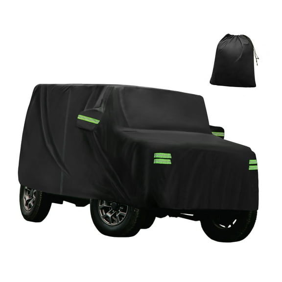 Unique Bargains Waterproof Car Cover with Hook for Suzuki Jimny JB64W/JB74W Black 385x148x160cm