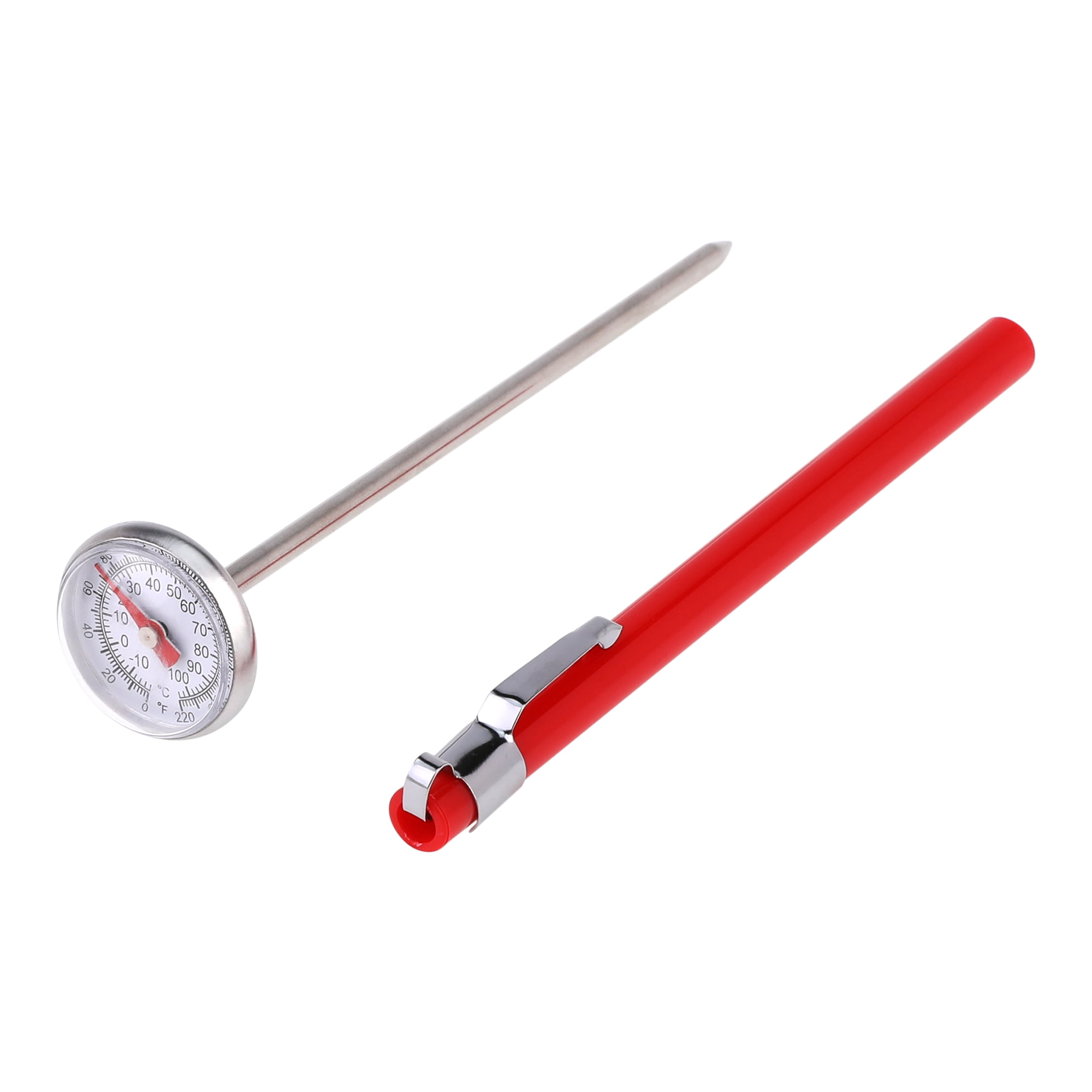 Unique Bargains Waterproof Cooking Thermometer for Home and Kitchen Red 5 Inch