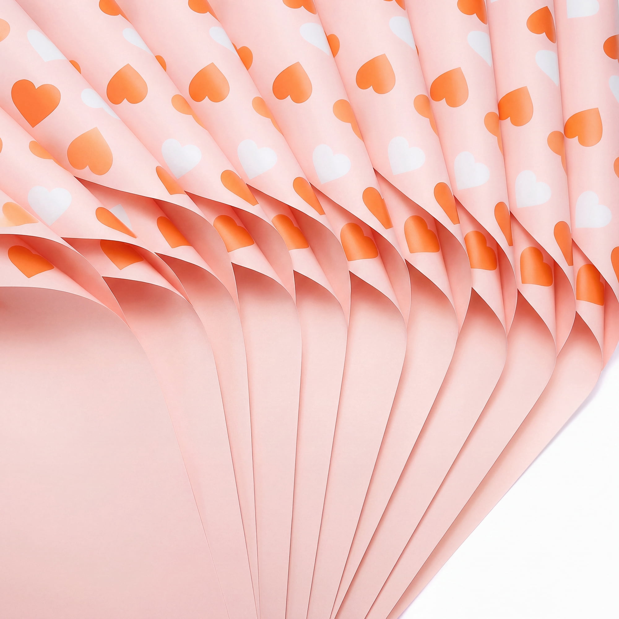 Unique Bargains Waterproof Heart Luxury Matte Gift Wrapping Paper Light Pink 22.4"x22.4"