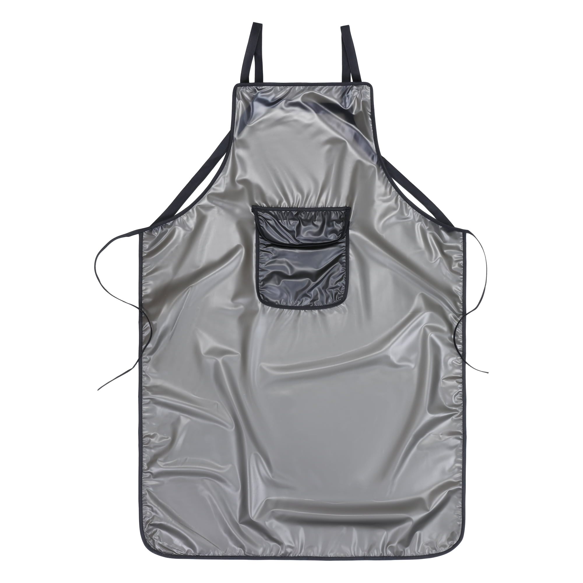Unique Bargains Waterproof Kitchen Apron with Pockets for Home and Kitchen Midi - Black