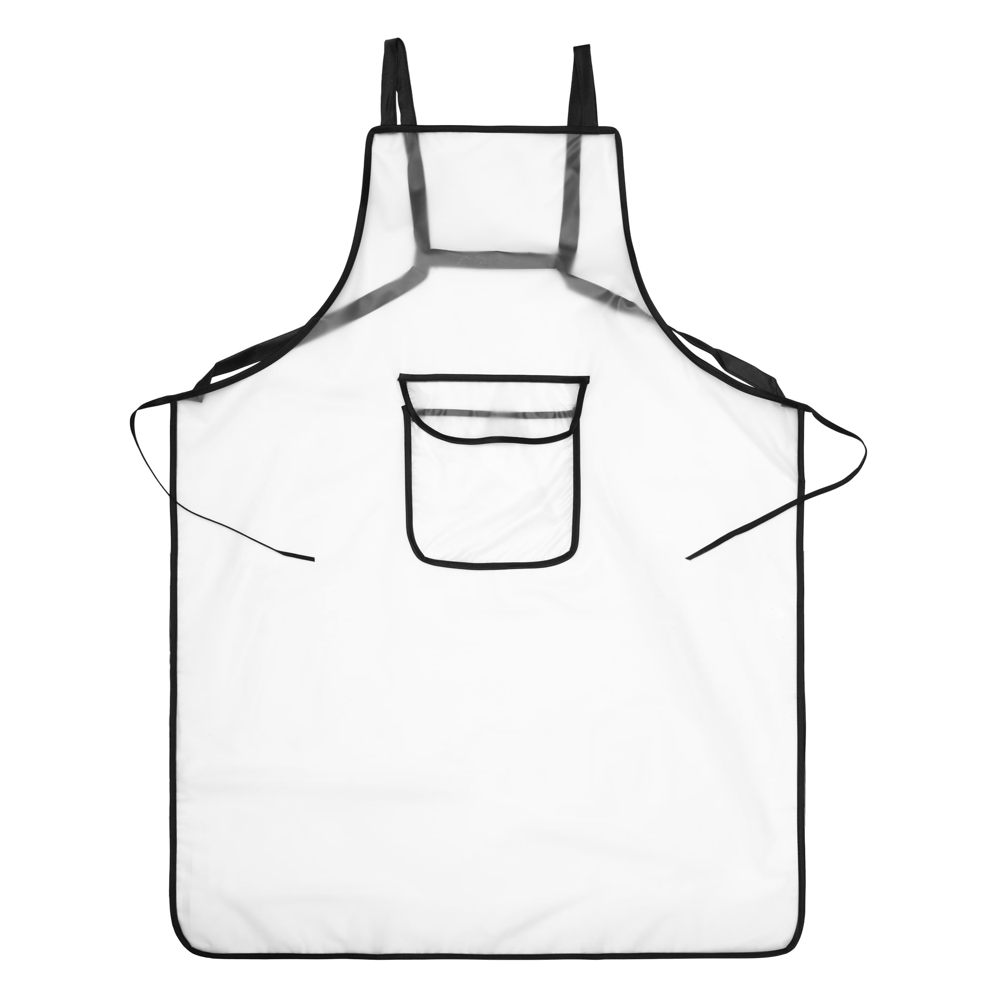 Unique Bargains Waterproof Kitchen Apron with Pockets for Home and Kitchen Short - White