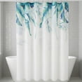thumbnail image 1 of Unique Bargains Waterproof Leaf Shower Curtain Sets Hooks Green Pattern 2 71"W x 71"L, 1 of 8