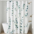 thumbnail image 1 of Unique Bargains Waterproof Leaf Shower Curtain Sets Hooks Green Pattern 3 71"W x 71"L, 1 of 7