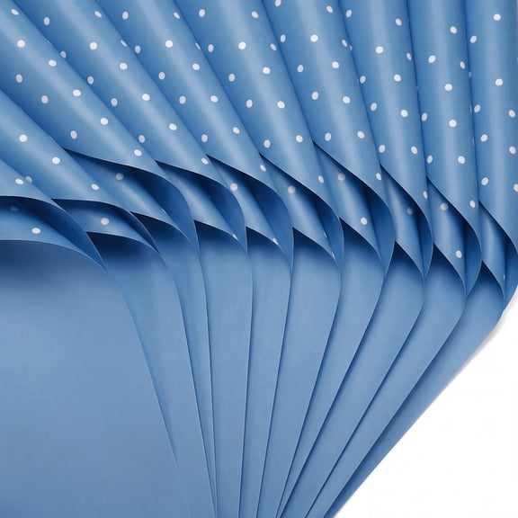 Unique Bargains Waterproof Luxury Matte Gift Wrapping Paper for Bouquets Blue 22" x 22"