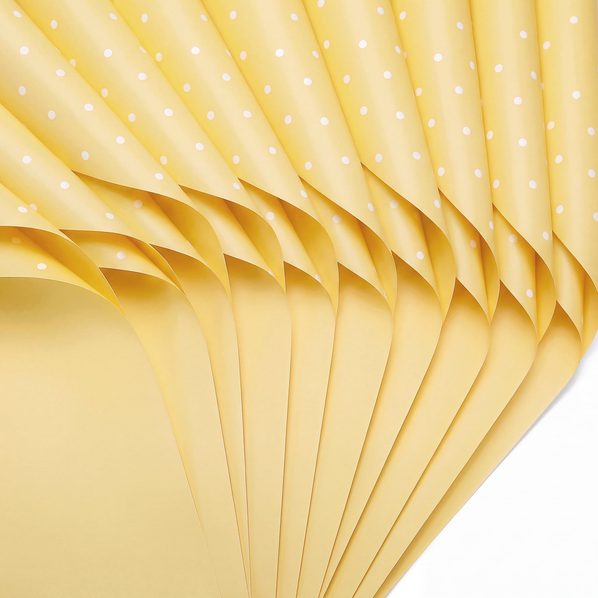 Unique Bargains Waterproof Luxury Matte Gift Wrapping Paper for Bouquets Yellow 22" x 22"