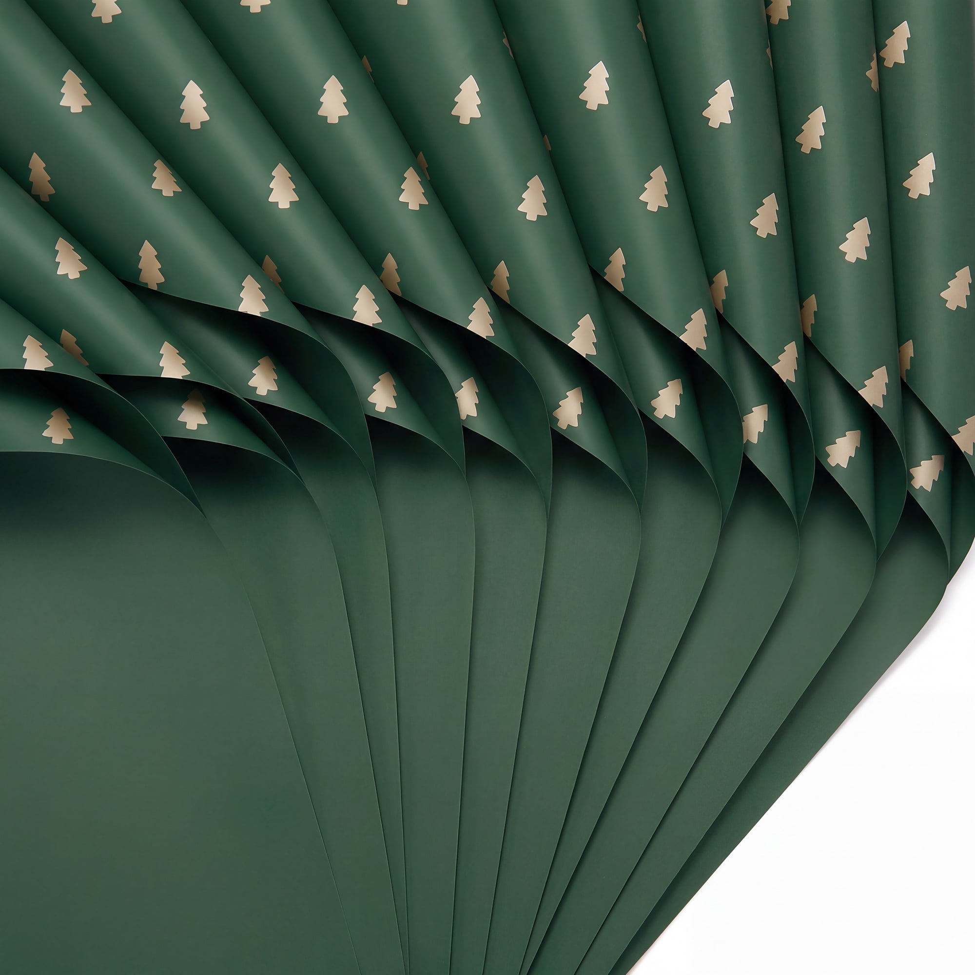 Unique Bargains Waterproof Matte Gift Wrap Paper for Bouquets Green Trees 22"x 22"