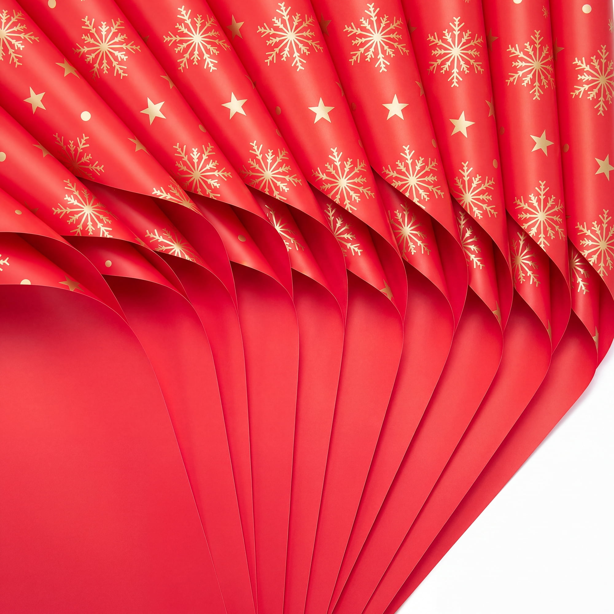 Unique Bargains Waterproof Matte Gift Wrap Paper for Bouquets Red Snowflake 22"x 22"
