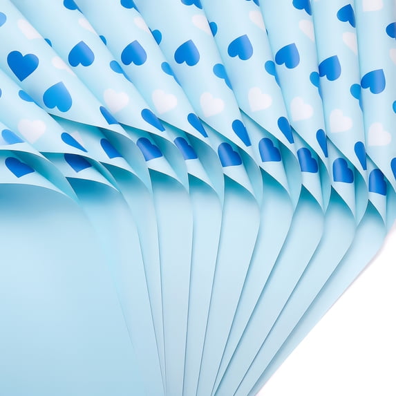 Unique Bargains Waterproof Neon Heart Luxury Matte Gift Wrapping Paper Blue 22.4"x 22.4"