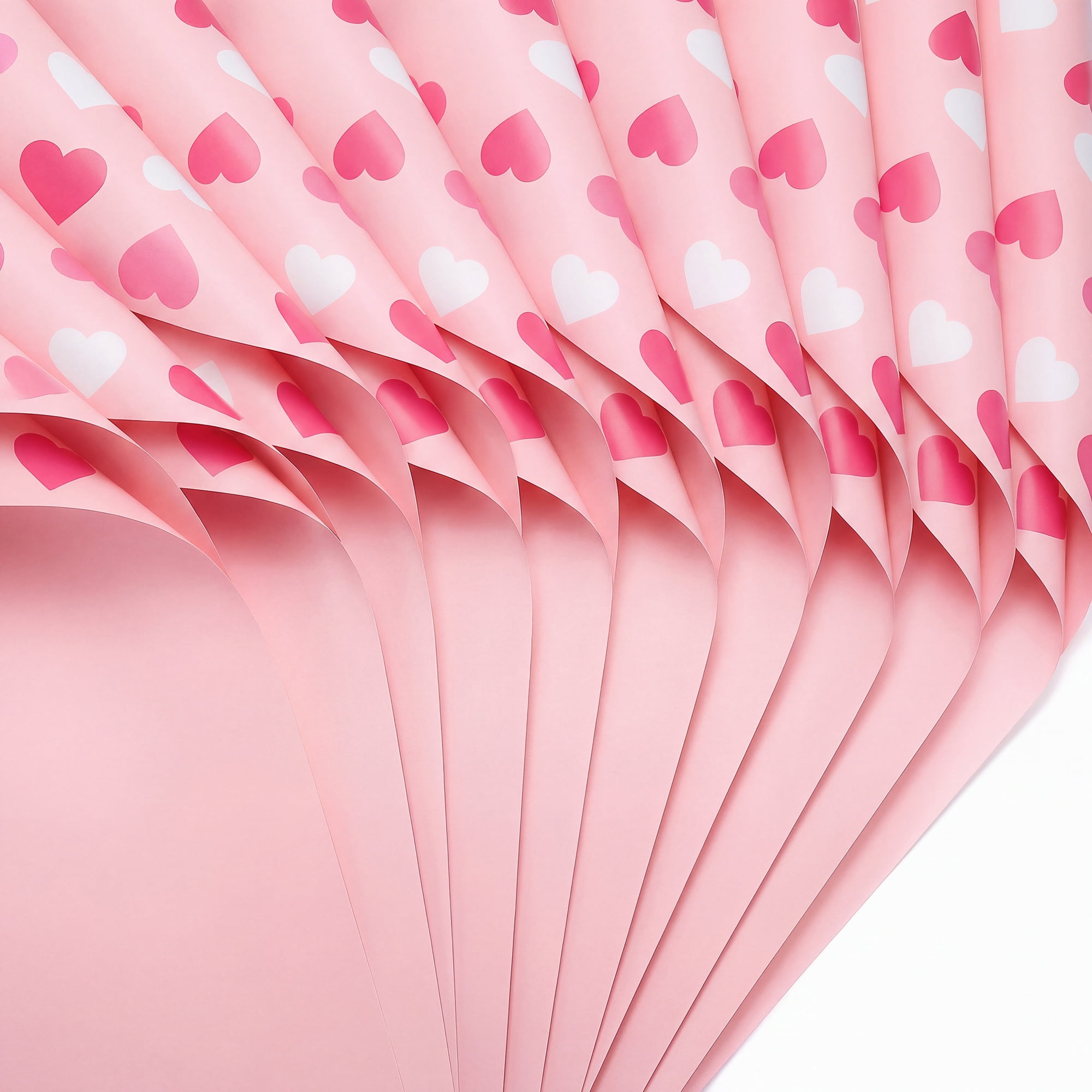 Unique Bargains Waterproof Neon Heart Luxury Matte Gift Wrapping Paper Pink 22.4"x 22.4"