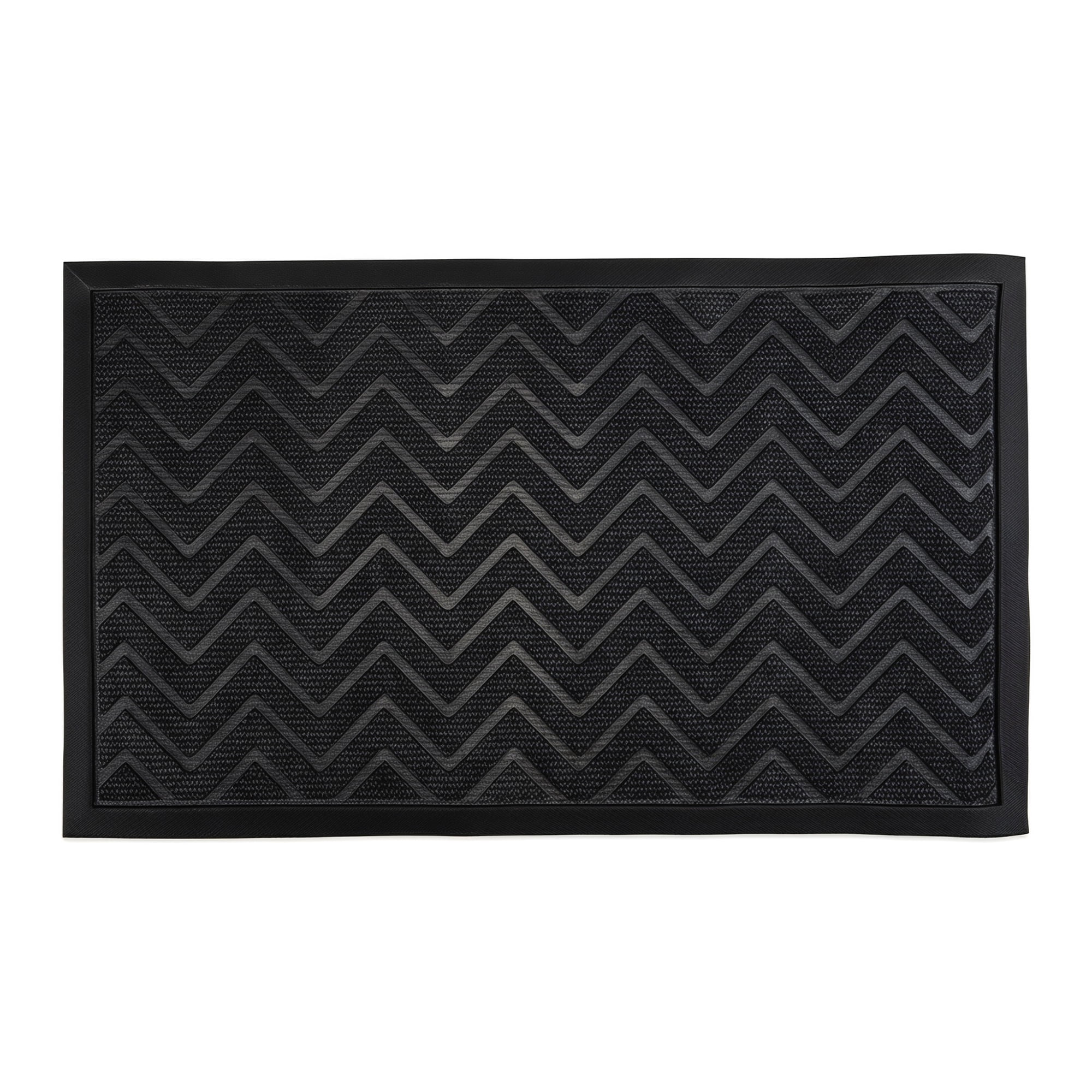 Unique Bargains Waterproof Non-Slip Geometric Scraper Mat Dark Grey 30" x 18"