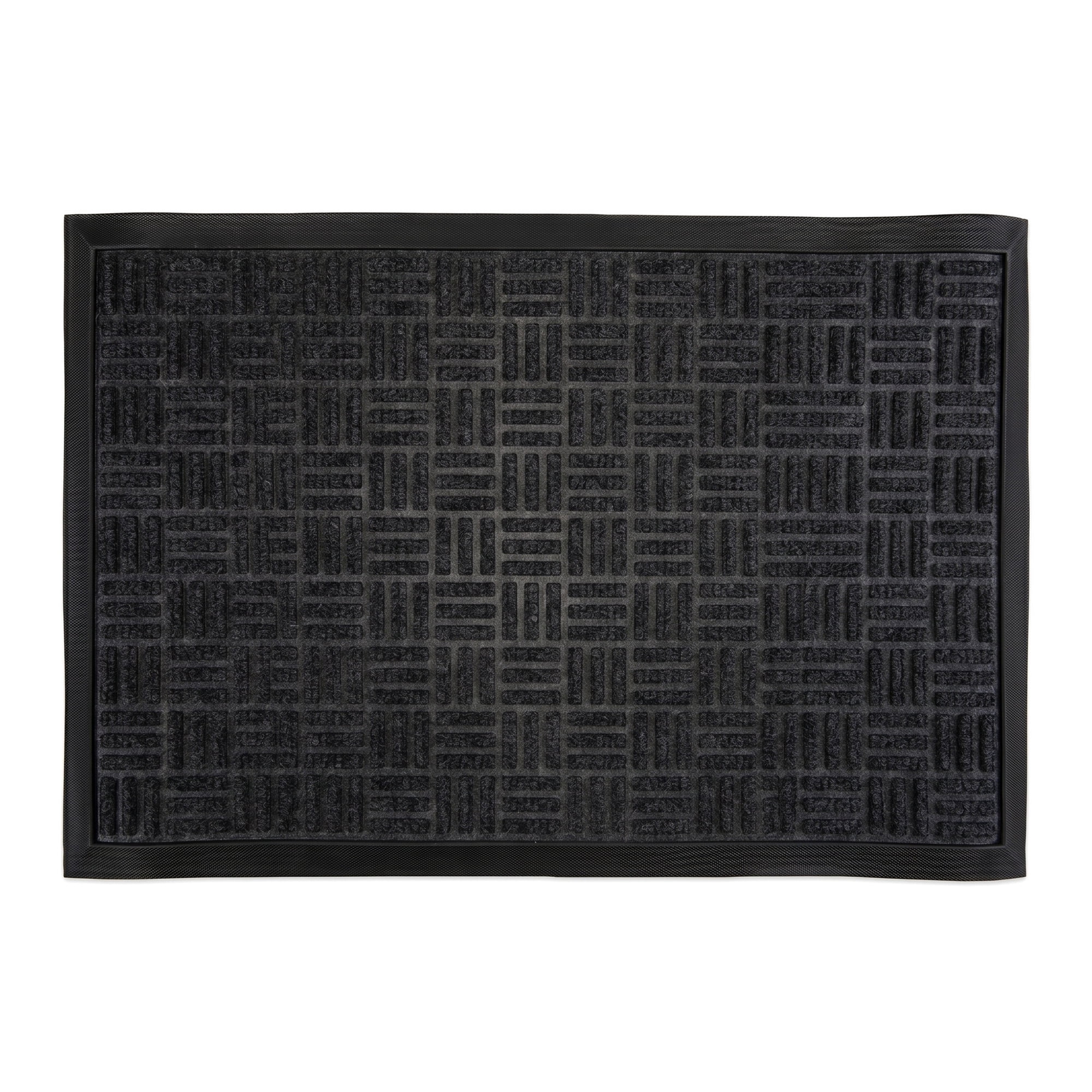 Unique Bargains Waterproof Non-Slip Geometric Scraper Mat Grey 30" x 18"