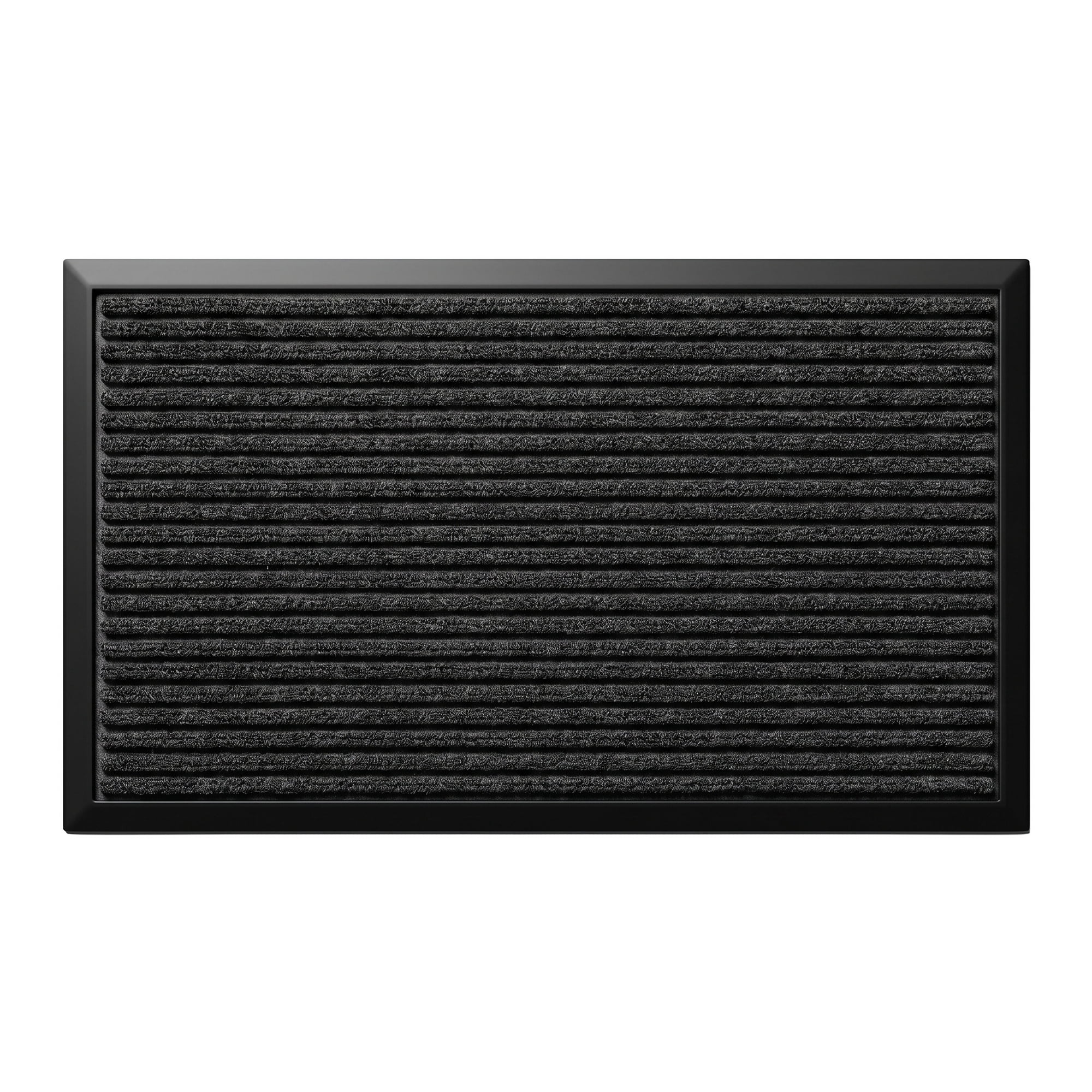 Unique Bargains Waterproof Non-Slip Geometric Scraper Mat Grey Stripe 30" x 18"