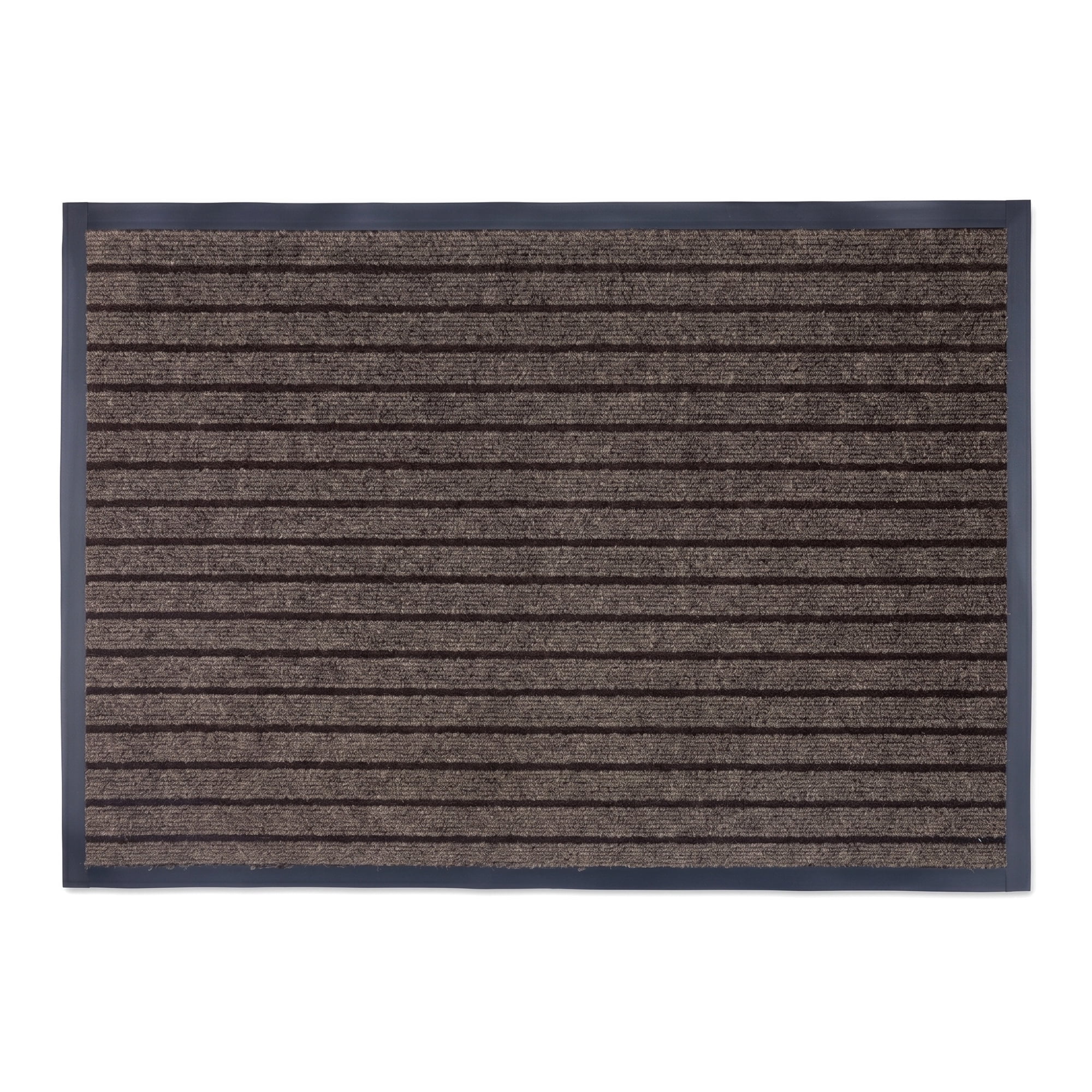 Unique Bargains Waterproof Non-Slip Ribbed Scraper Welcome Front Door Mat Brown 35" x 24"