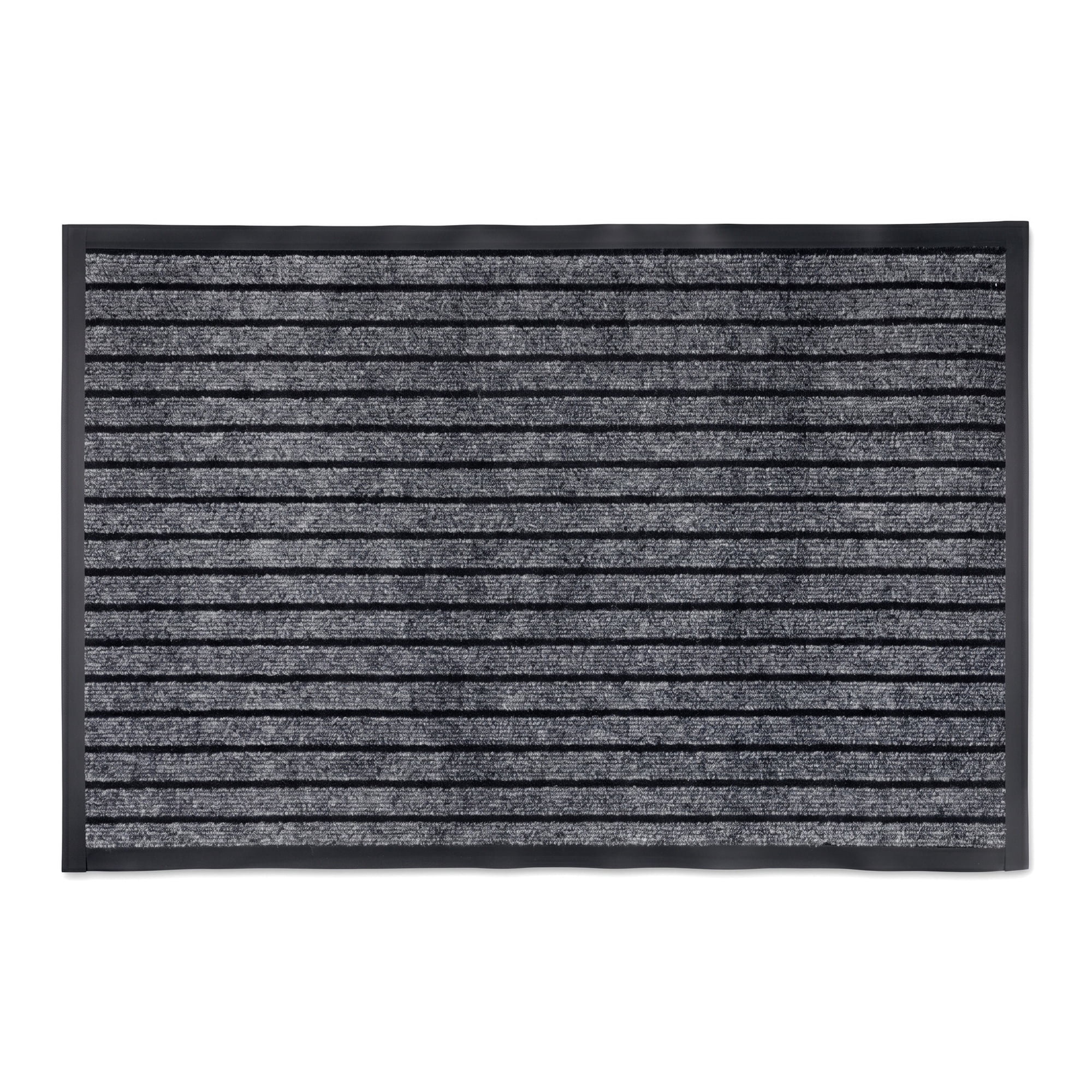 Unique Bargains Waterproof Non-Slip Ribbed Scraper Welcome Front Door Mat Grey 32" x 20"