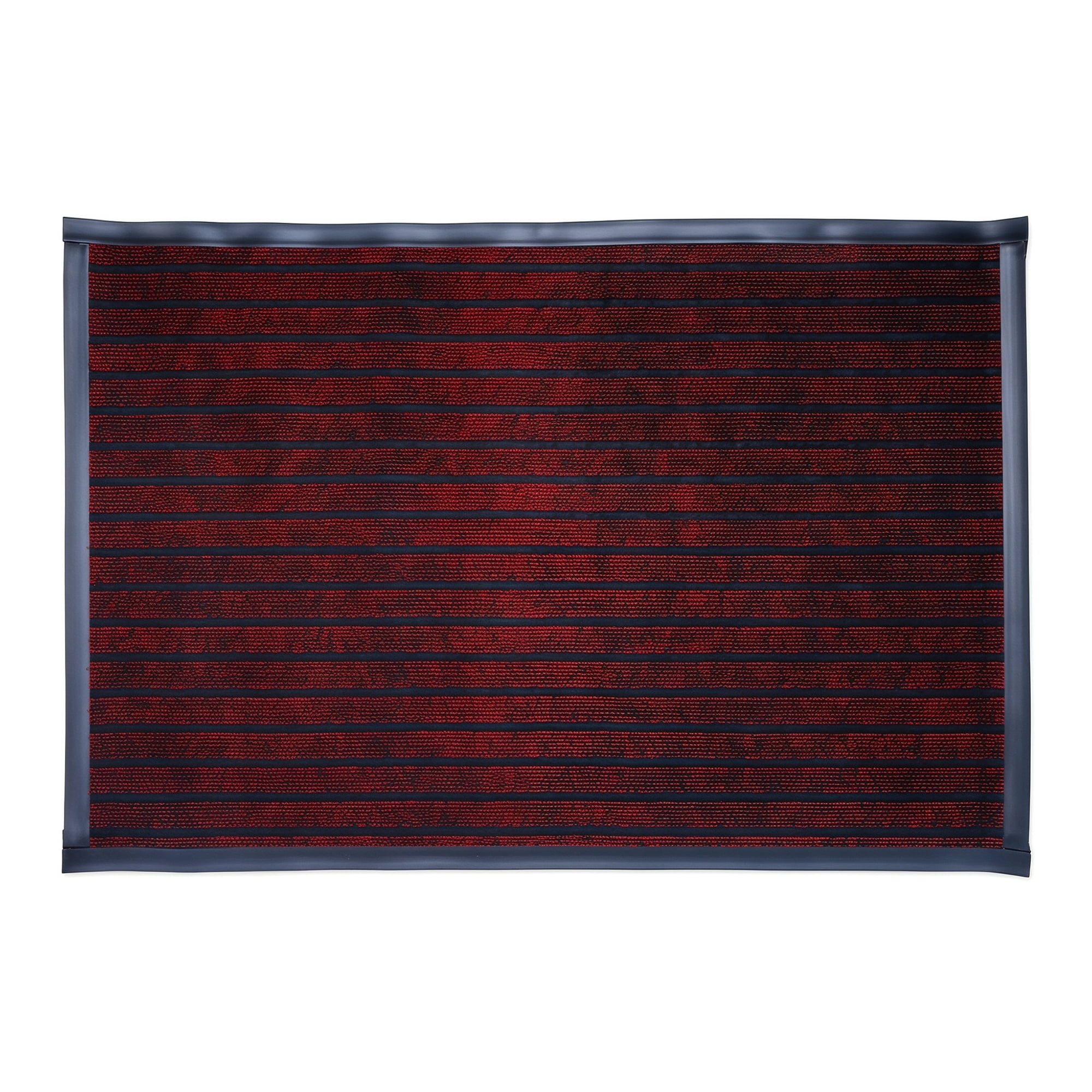Unique Bargains Waterproof Non-Slip Ribbed Scraper Welcome Front Door Mat Red 32" x 20"