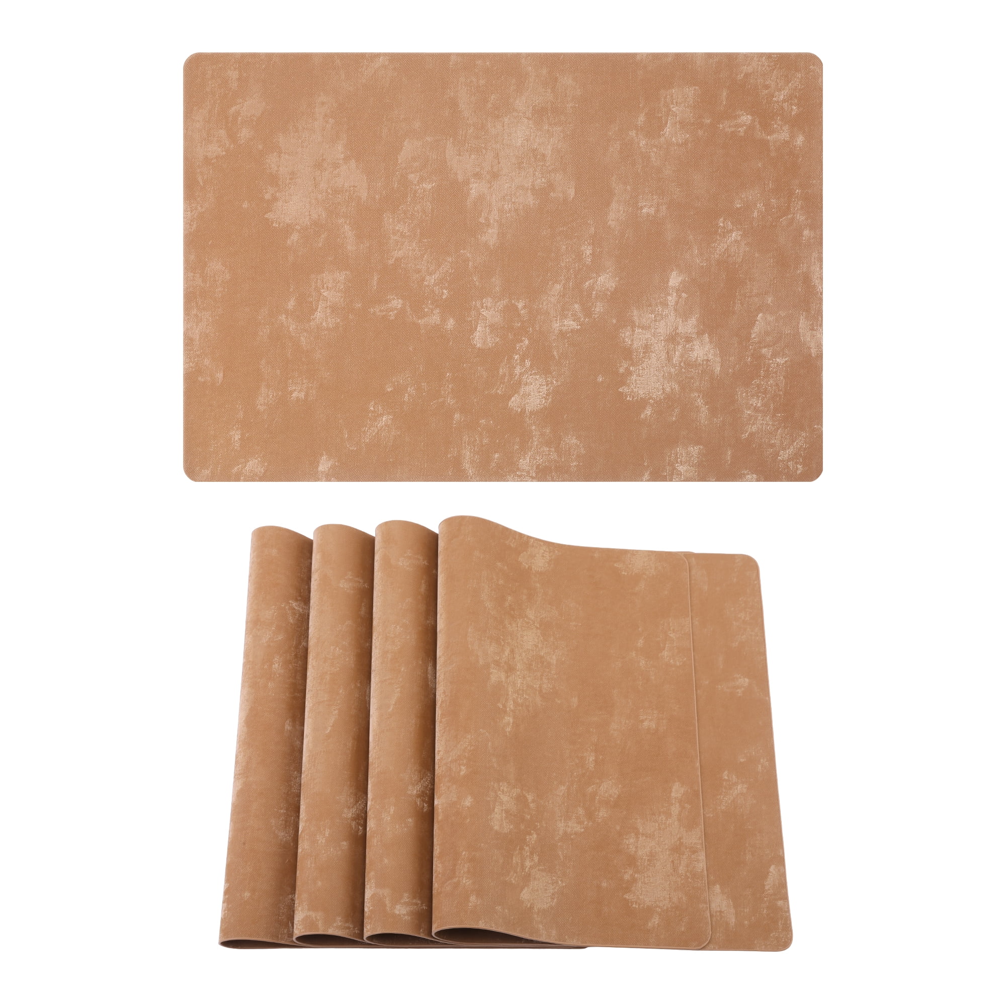 Unique Bargains Waterproof Placemats 4pcs Coffee 17.7"x11.8"