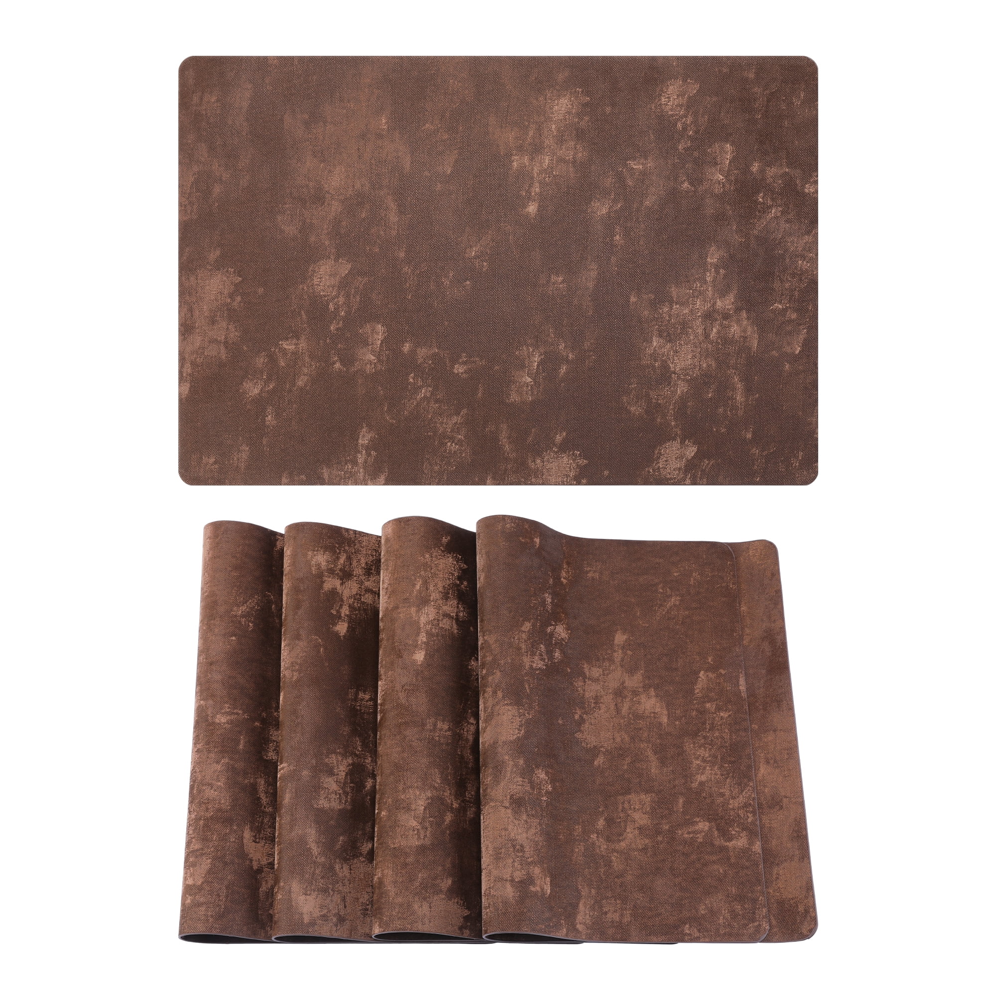 Unique Bargains Waterproof Placemats 4pcs Dark Brown 17.7"x11.8"