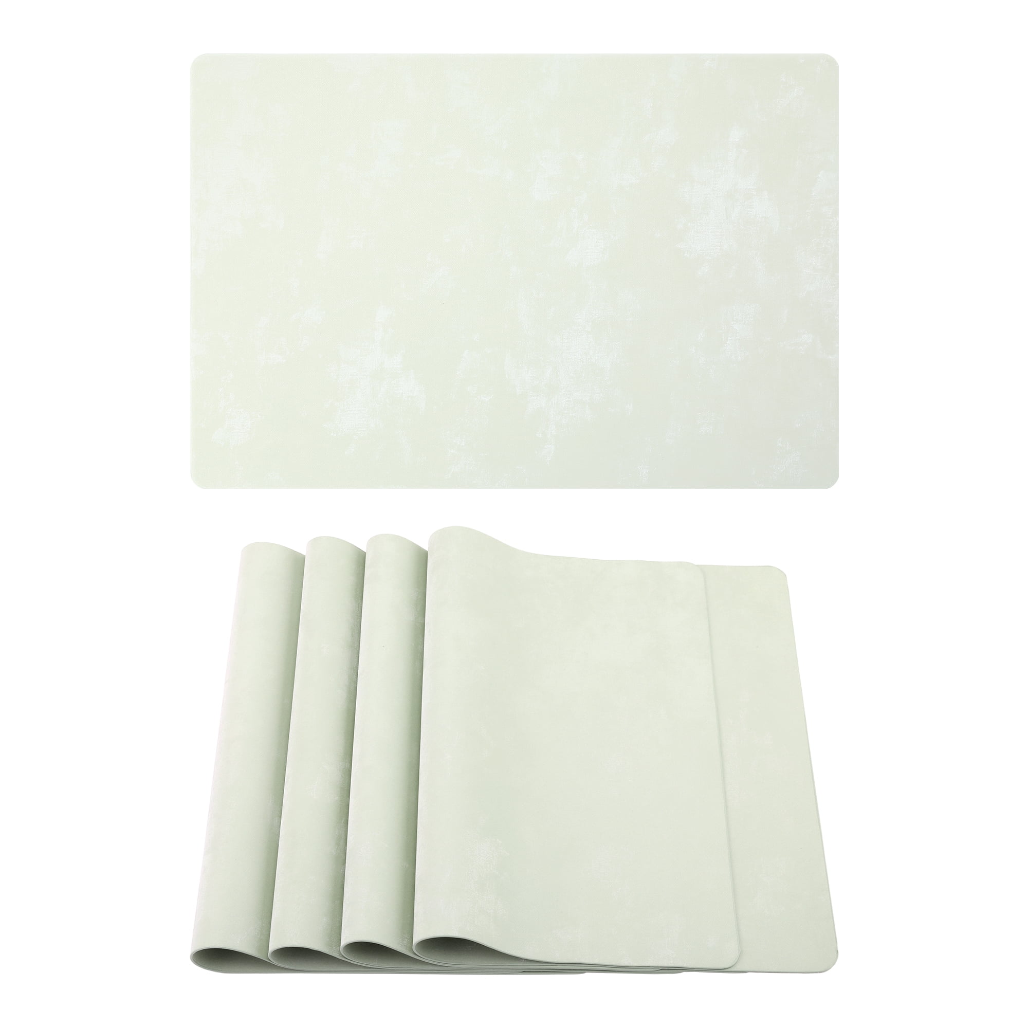 Unique Bargains Waterproof Placemats 4pcs Light Green 17.7"x11.8"
