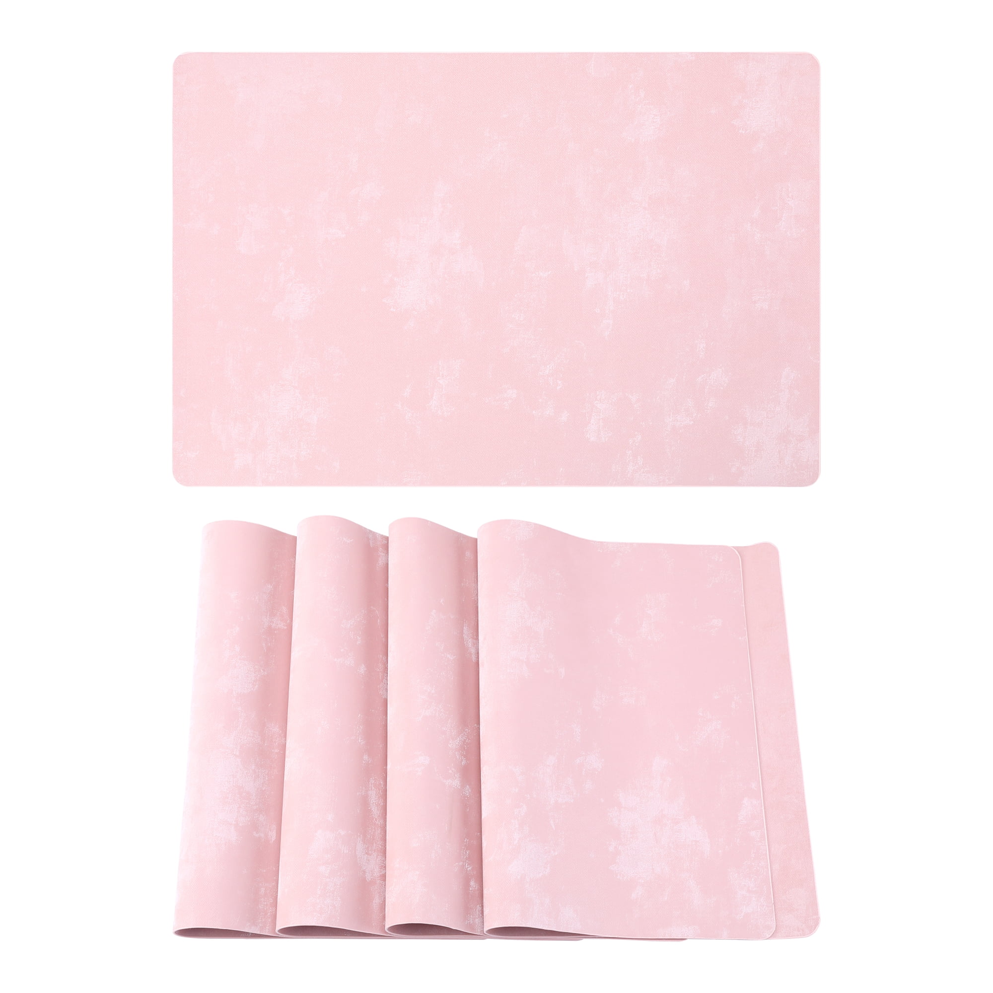 Unique Bargains Waterproof Placemats 4pcs Lotus Root Pink 17.7"x11.8"