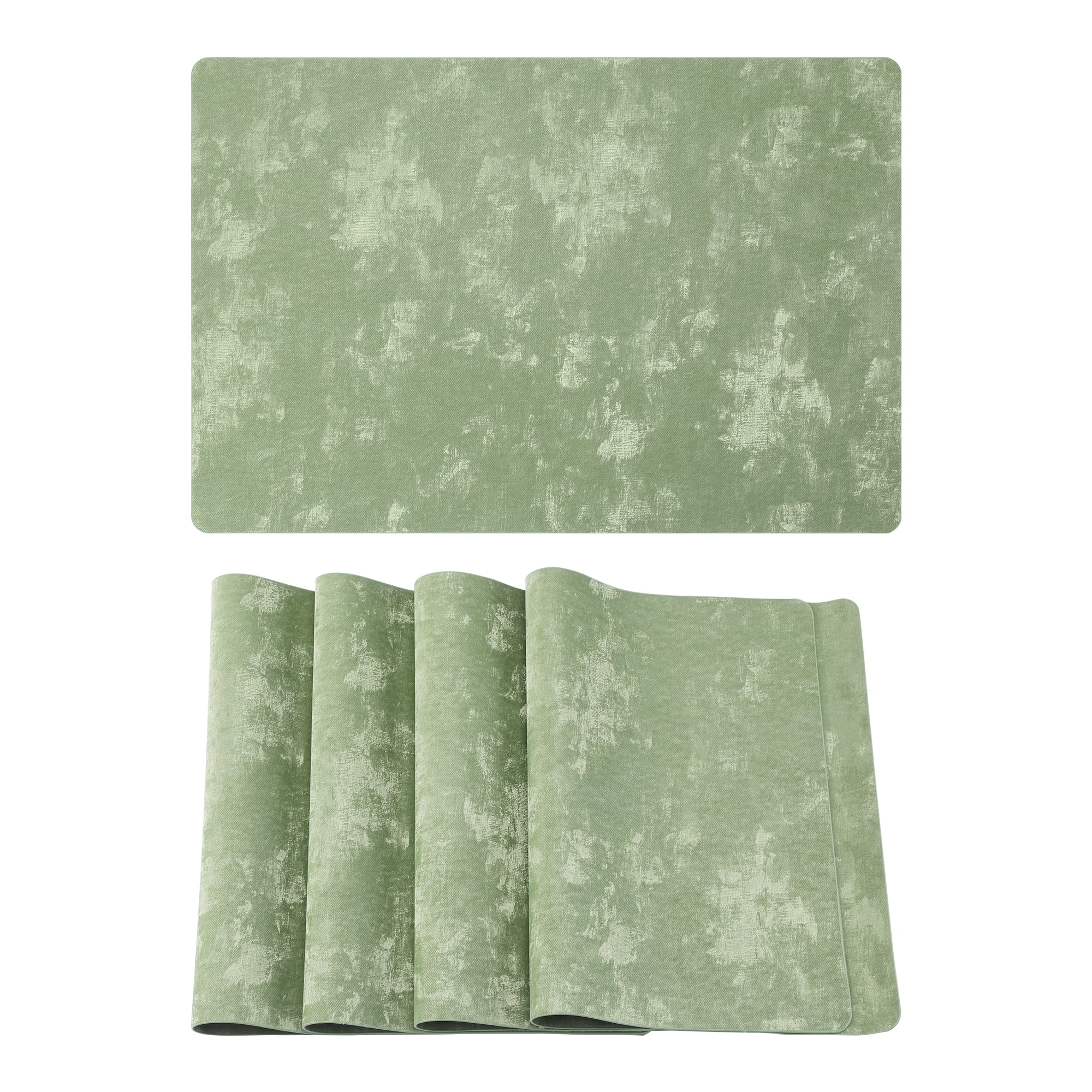 Unique Bargains Waterproof Placemats 4pcs Malachite Green 17.7"x11.8"