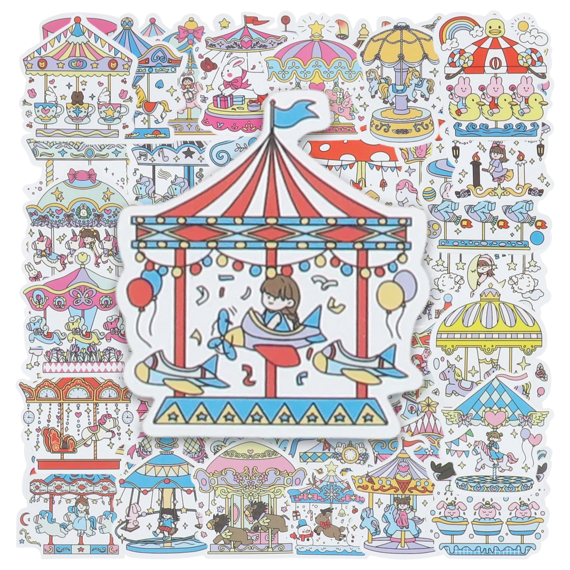 Unique Bargains Waterproof Reading Stickers for Laptop Scrapbook Carousel