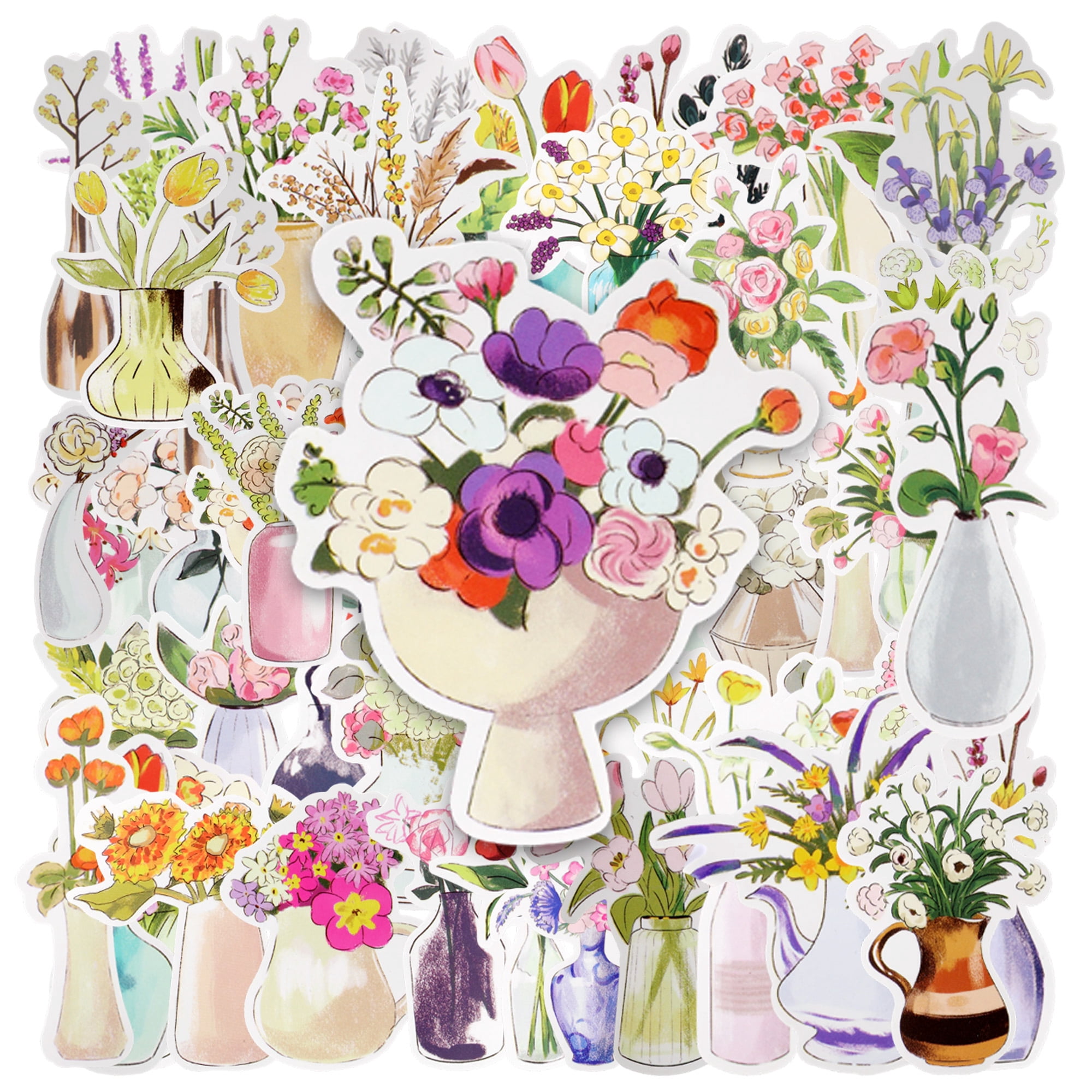 Unique Bargains Waterproof Reading Stickers for Laptop Scrapbook Flower