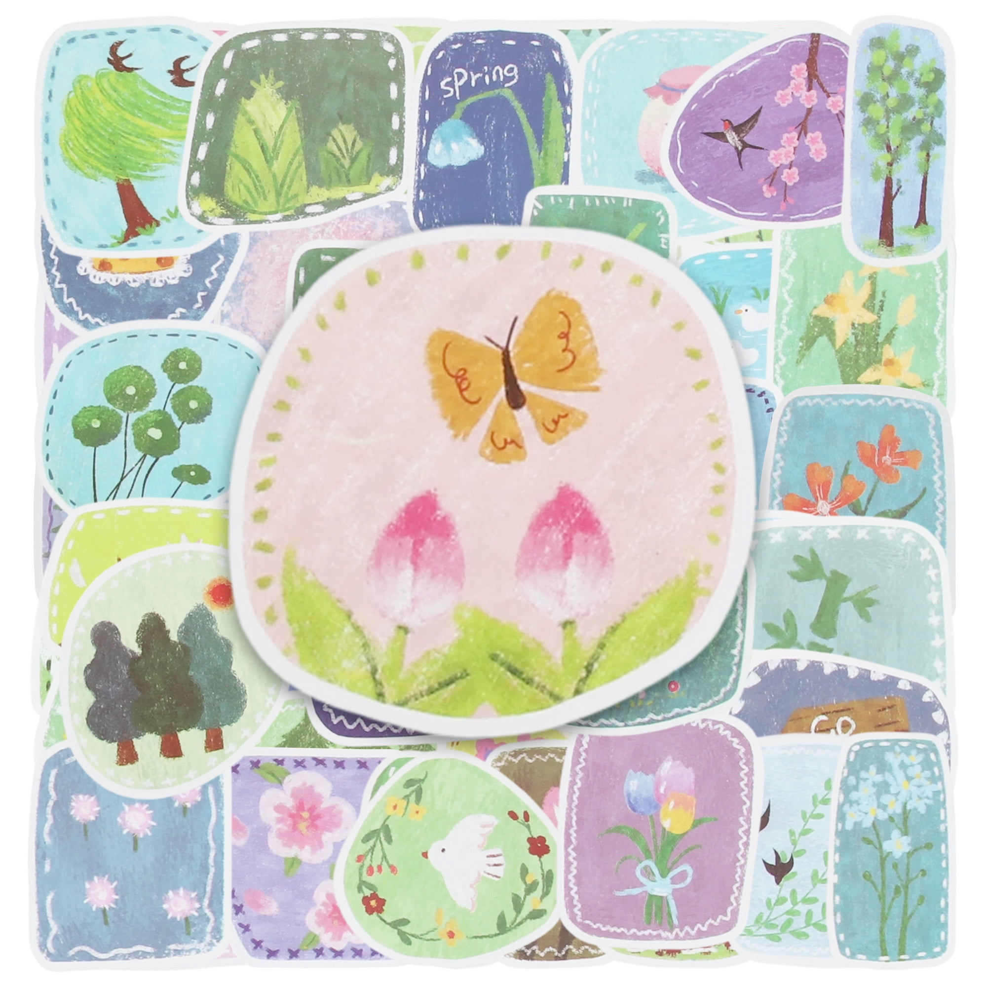 Unique Bargains Waterproof Reading Stickers for Laptop Scrapbook Spring