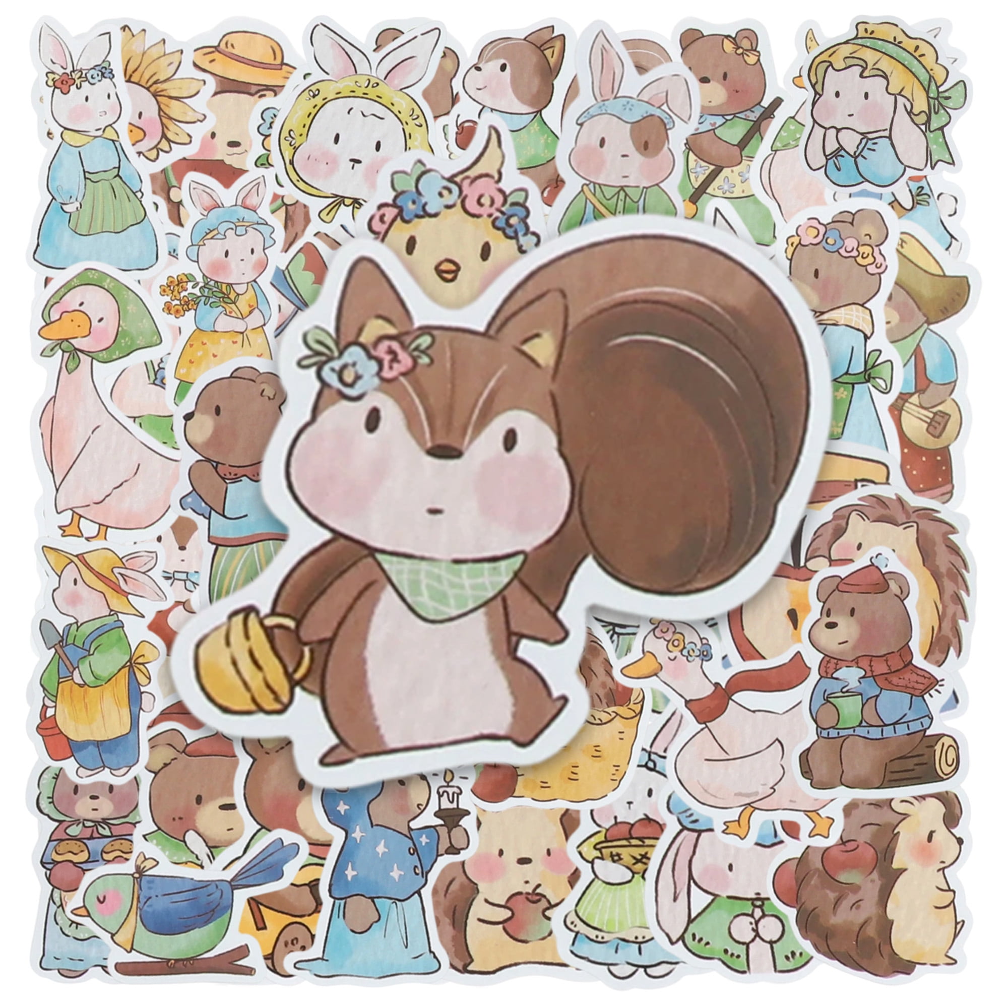 Unique Bargains Waterproof Reading Stickers for Laptop Water Bottle Forest Animals