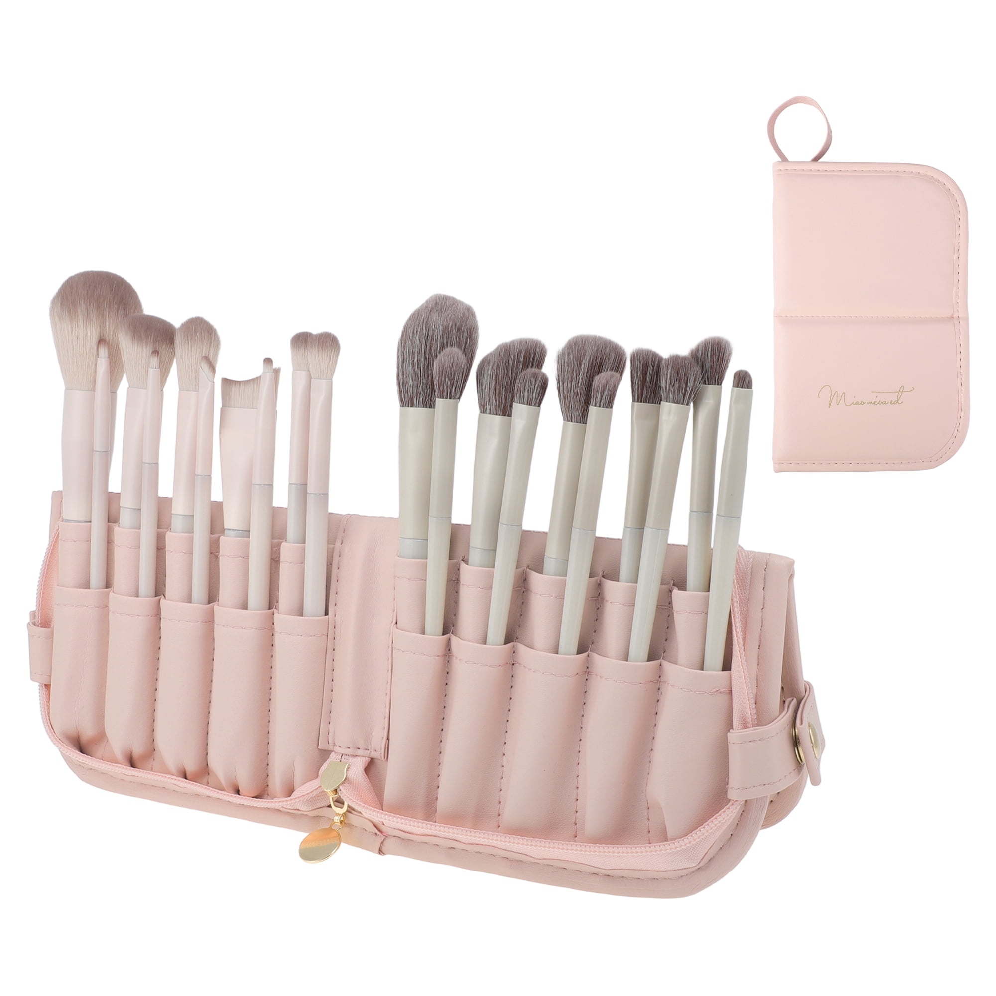 Unique Bargains Waterproof Stand-Up Makeup Brush Organizer Pink