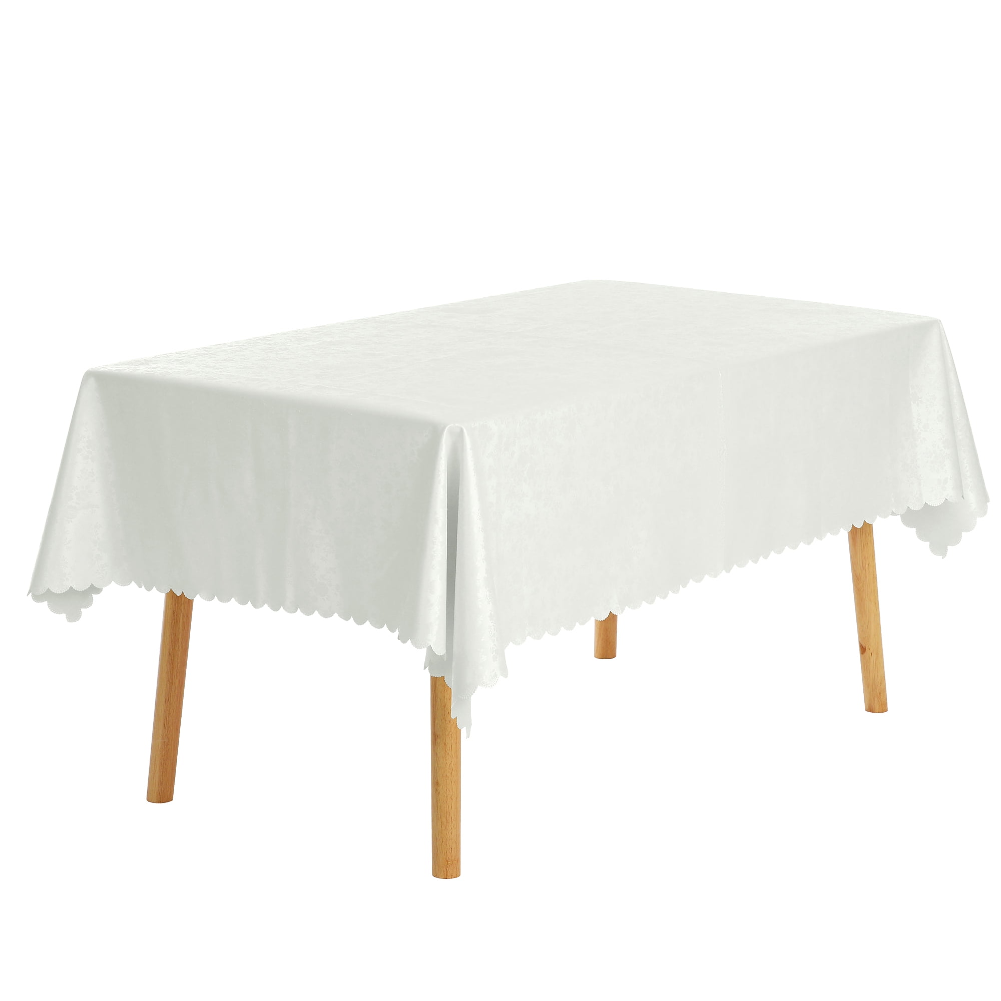 Unique Bargains Waterproof Vinyl Tablecloth, Wrinkle-Resistant Washable Table Cover Beige 55x79inch