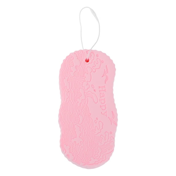 Unique Bargains Wave Pattern Bath Sponge Body Scrubber 1 Pc Pink