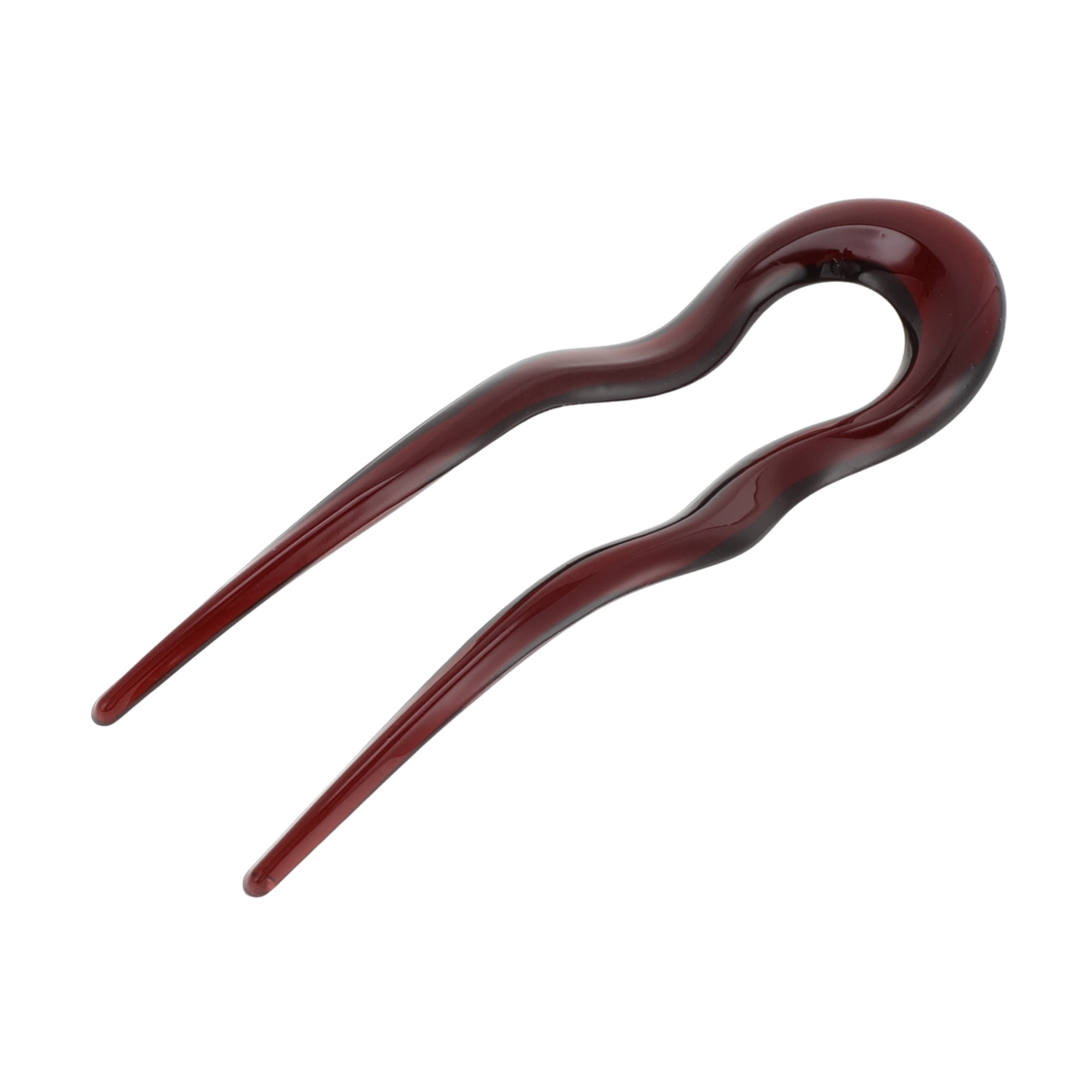 Unique Bargains Wave U-shaped Chignon Pin for Women 1 Pc Dark Red
