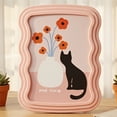 thumbnail image 1 of Unique Bargains Wavy Picture Frame Cute Scalloped Plastic Photo Frame Pink 4" x 6", 1 of 6