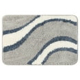 thumbnail image 1 of Unique Bargains Wavy Stripes Bathroom Rug Mat Absorbent Bath Rugs Non-Slip Multicolor 16" x 24", 1 of 6