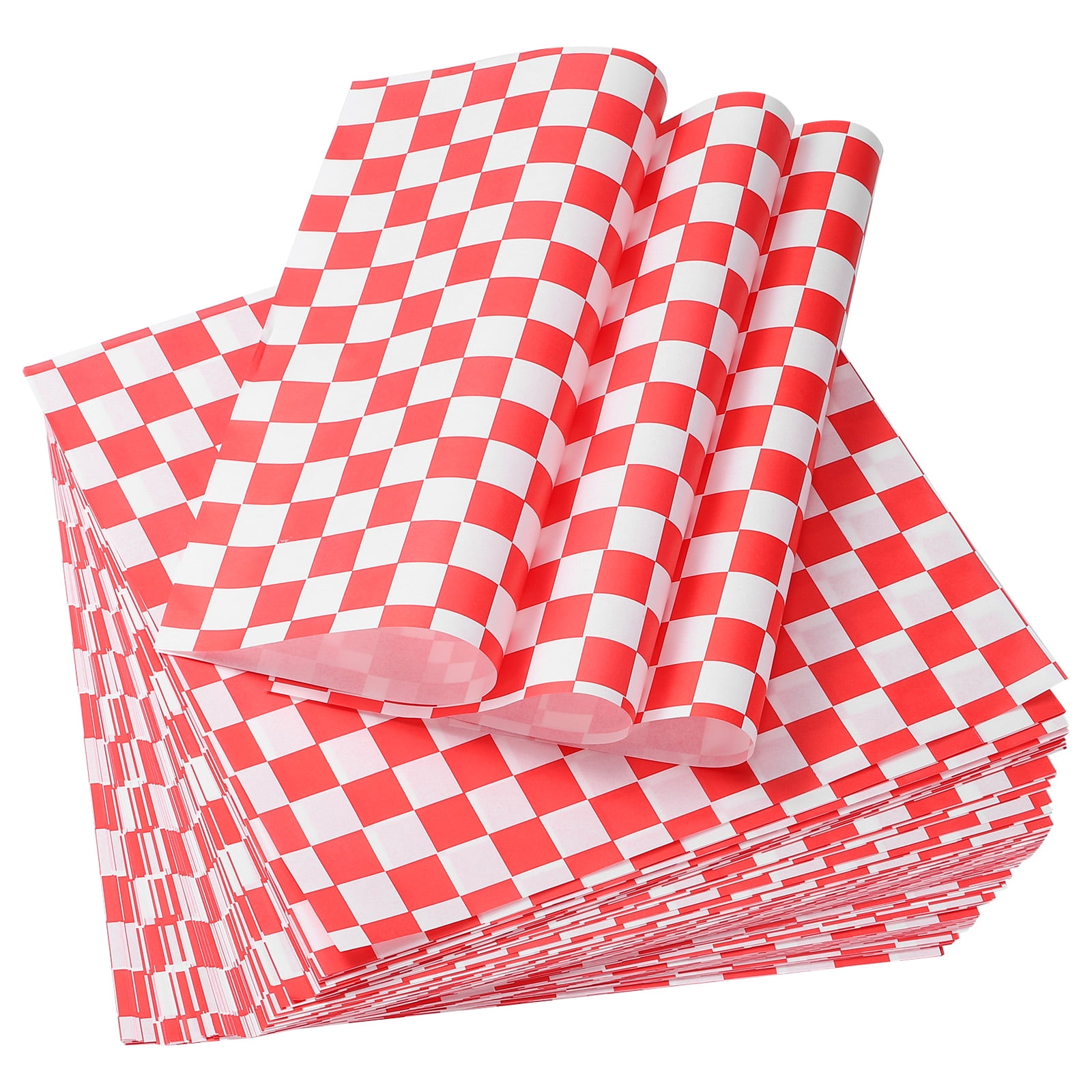 Unique Bargains Wax Paper Sheets for Food Grease Resistant Sandwich Baking Red