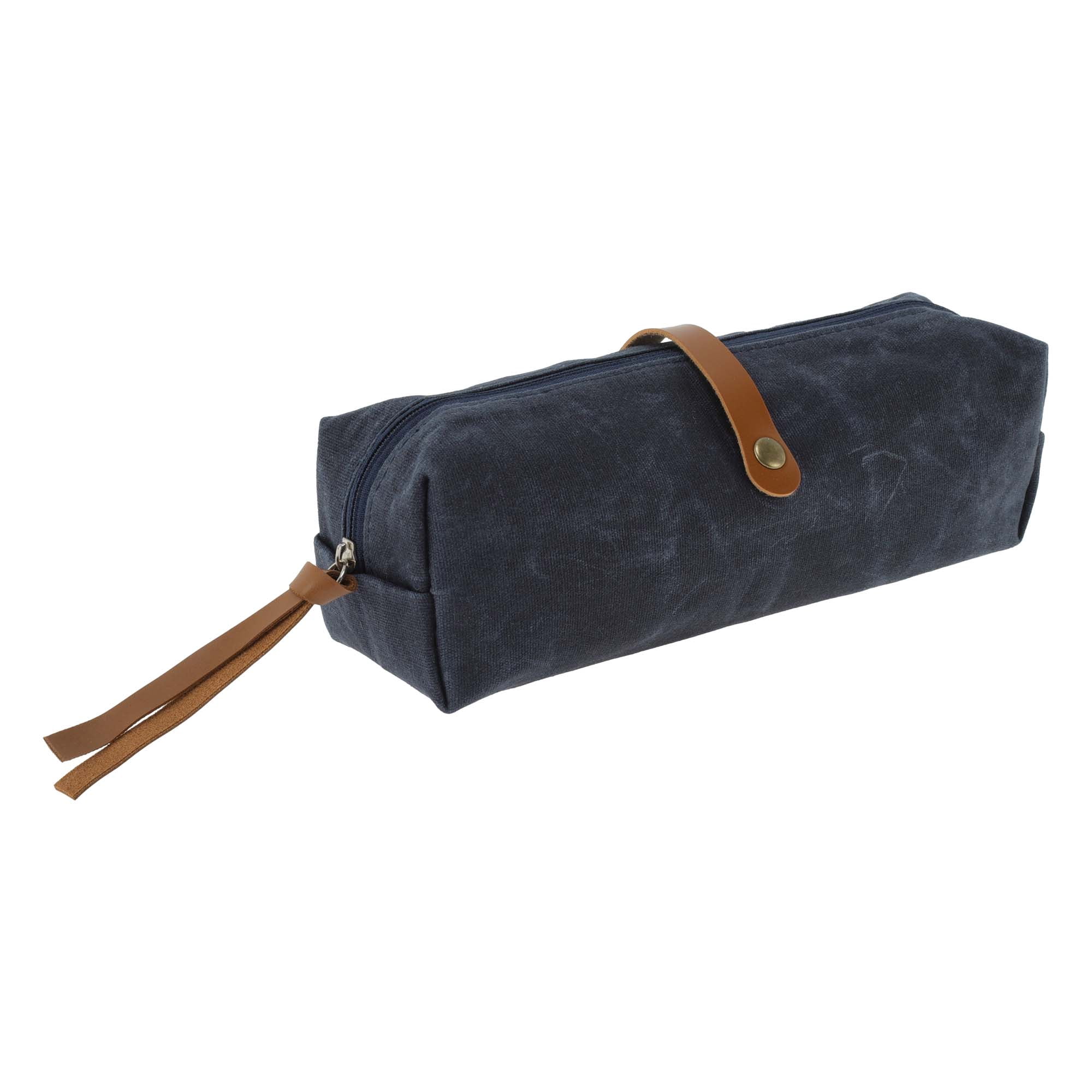 Unique Bargains Waxed Style Aesthetic Pen Bag Organizer Blue