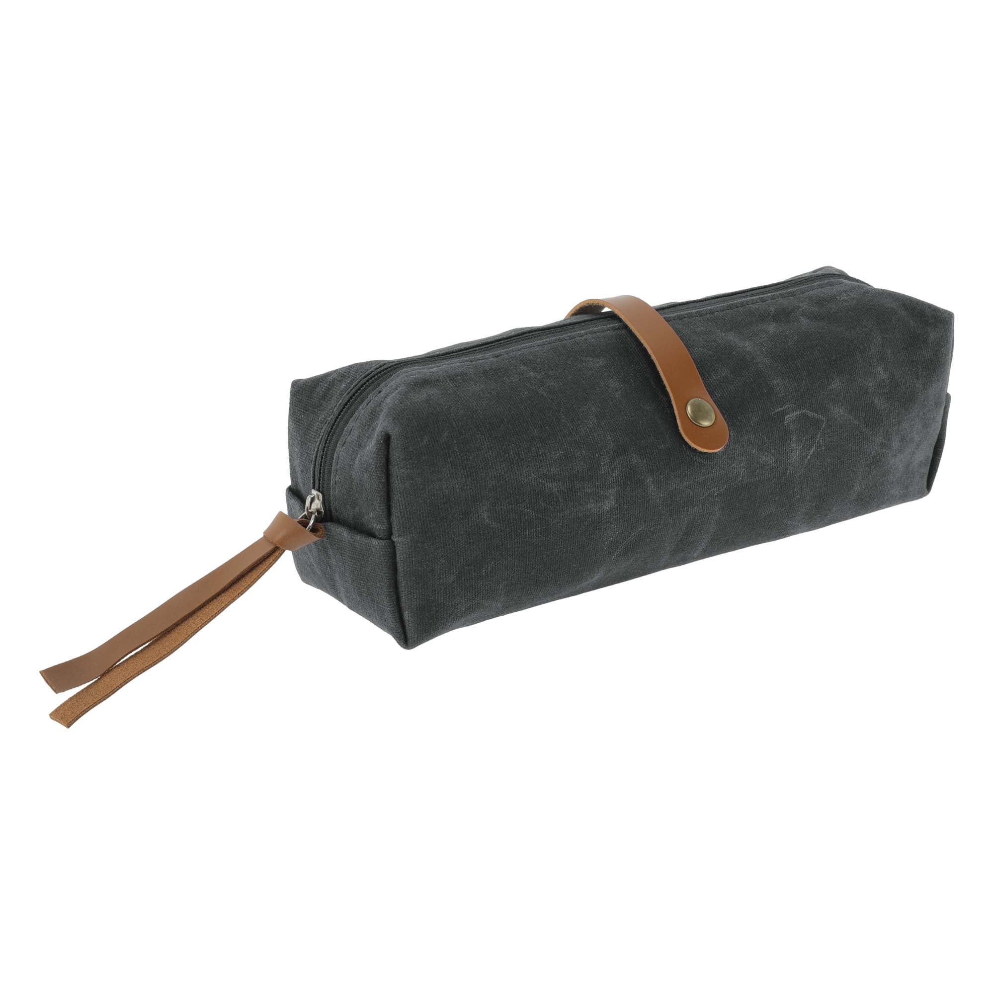 Unique Bargains Waxed Style Aesthetic Pen Bag Organizer Gray