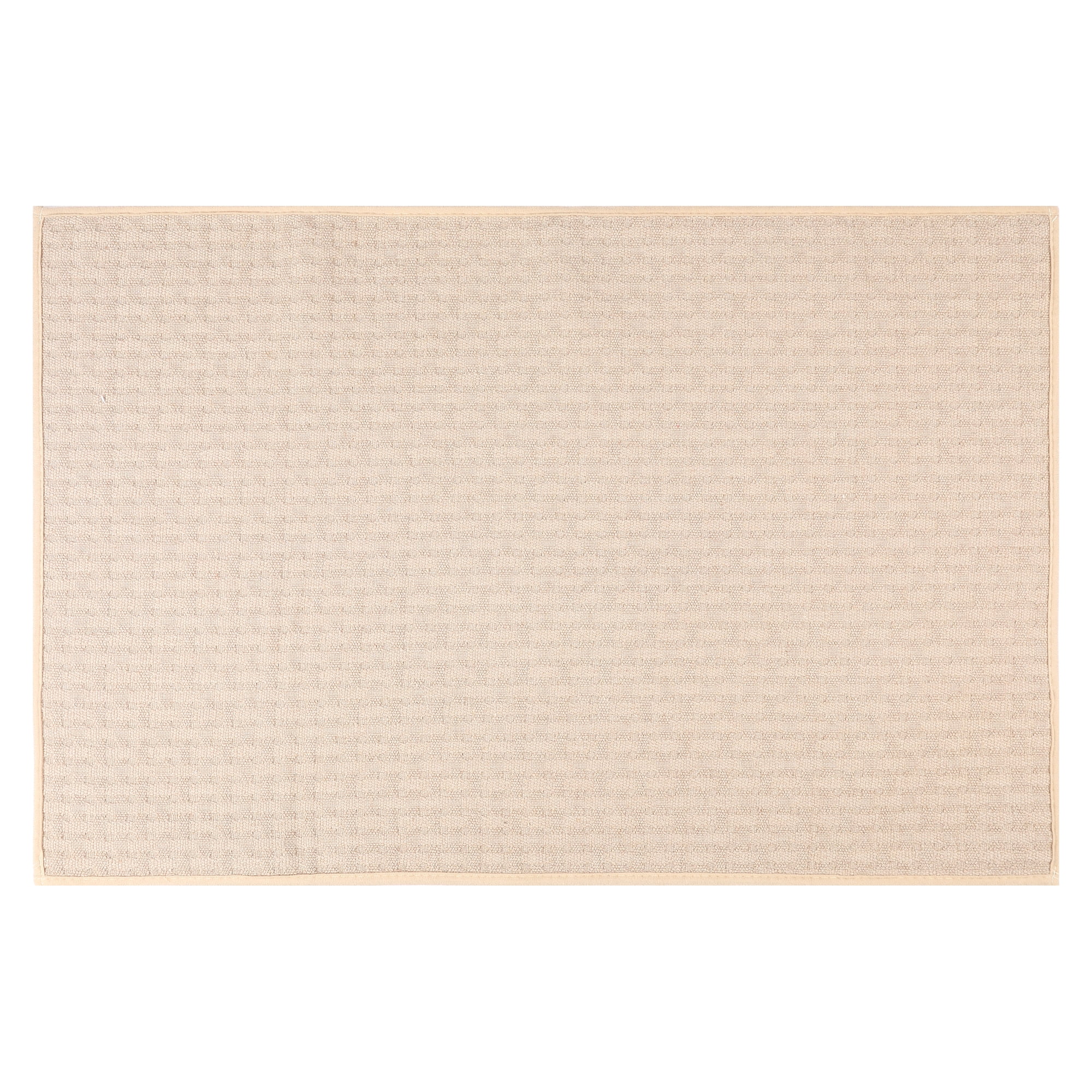 Unique Bargains Weaving Pattern Soft Absorbent Bath Mat Beige 20" x 32"