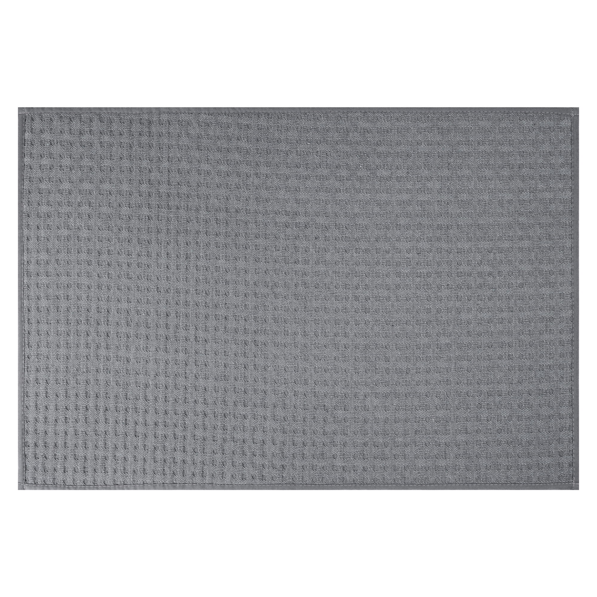Unique Bargains Weaving Pattern Soft Absorbent Bath Mat Grey 16" x 24"