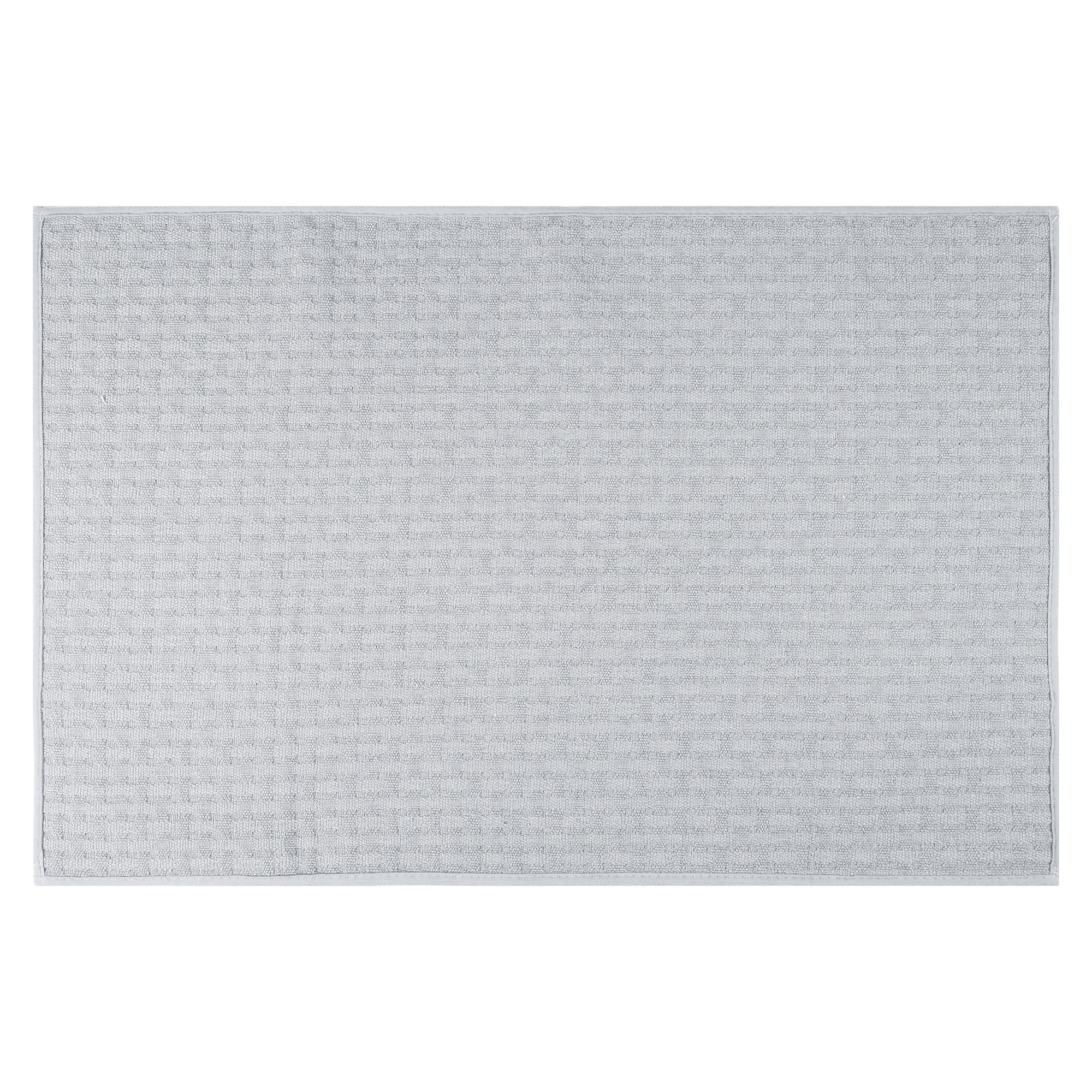 Unique Bargains Weaving Pattern Soft Absorbent Bath Mat Light Grey 20" x 32"