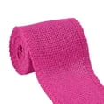 thumbnail image 1 of Unique Bargains Wedding Jute Belt Rope Cord String Pack Strap Arts Craft Roll Fuchsia 2.2 Yard Burlap Ribbon, 1 of 3
