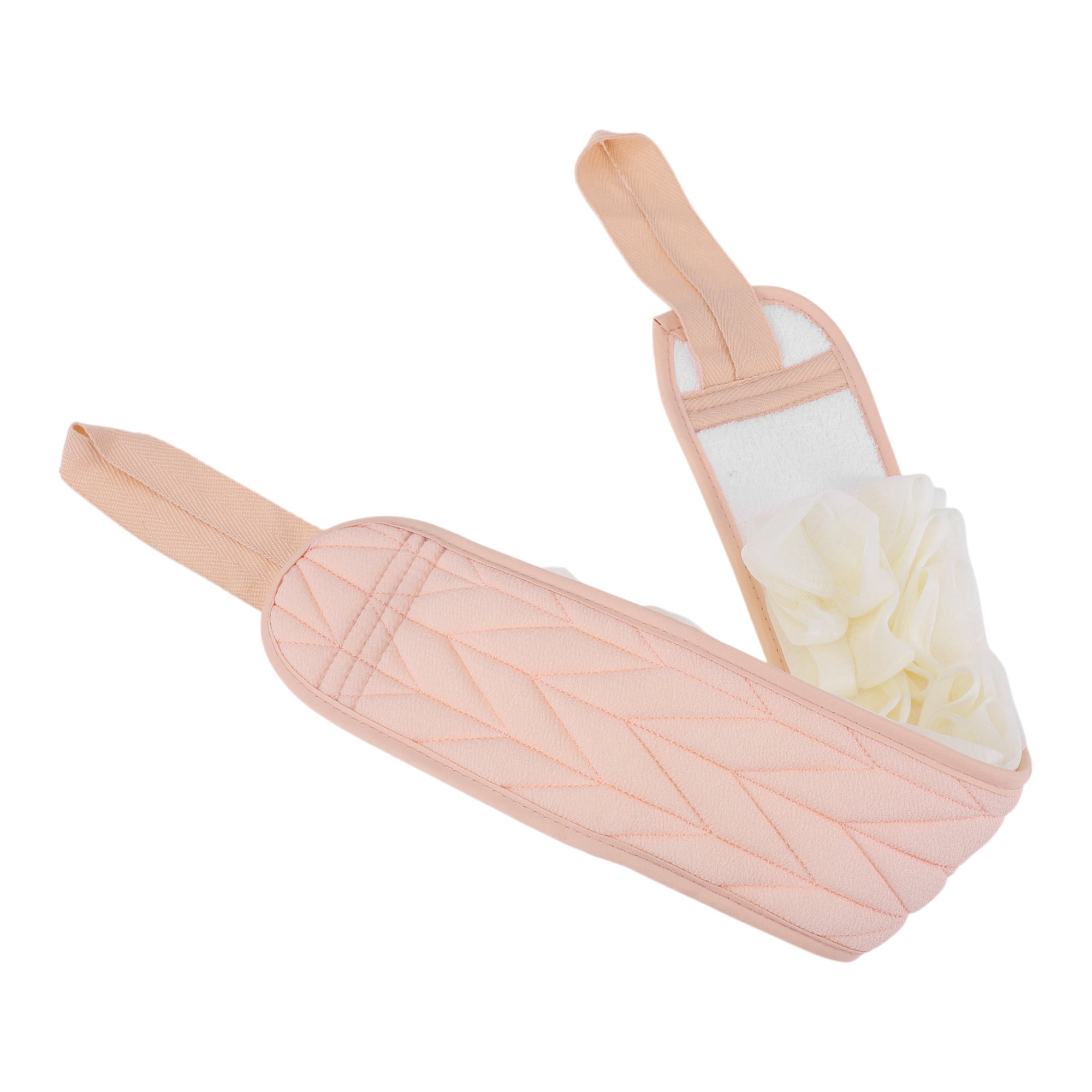 Unique Bargains Wheat Pattern Loofah Body Scrub Towel Exfoliating Towel Pink