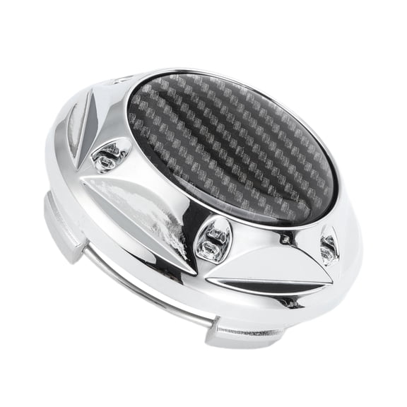 Unique Bargains Wheel Center Caps 68 mm Silver Tone 1Pc W/ Black Carbon Fiber Pattern Sticker