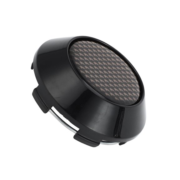Unique Bargains Wheel Center Caps OD: 68mm/2.68" Black 1 Pc Universal with Brown Carbon Fiber Pattern Sticker